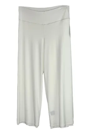 Elastic waistband layered crop pants