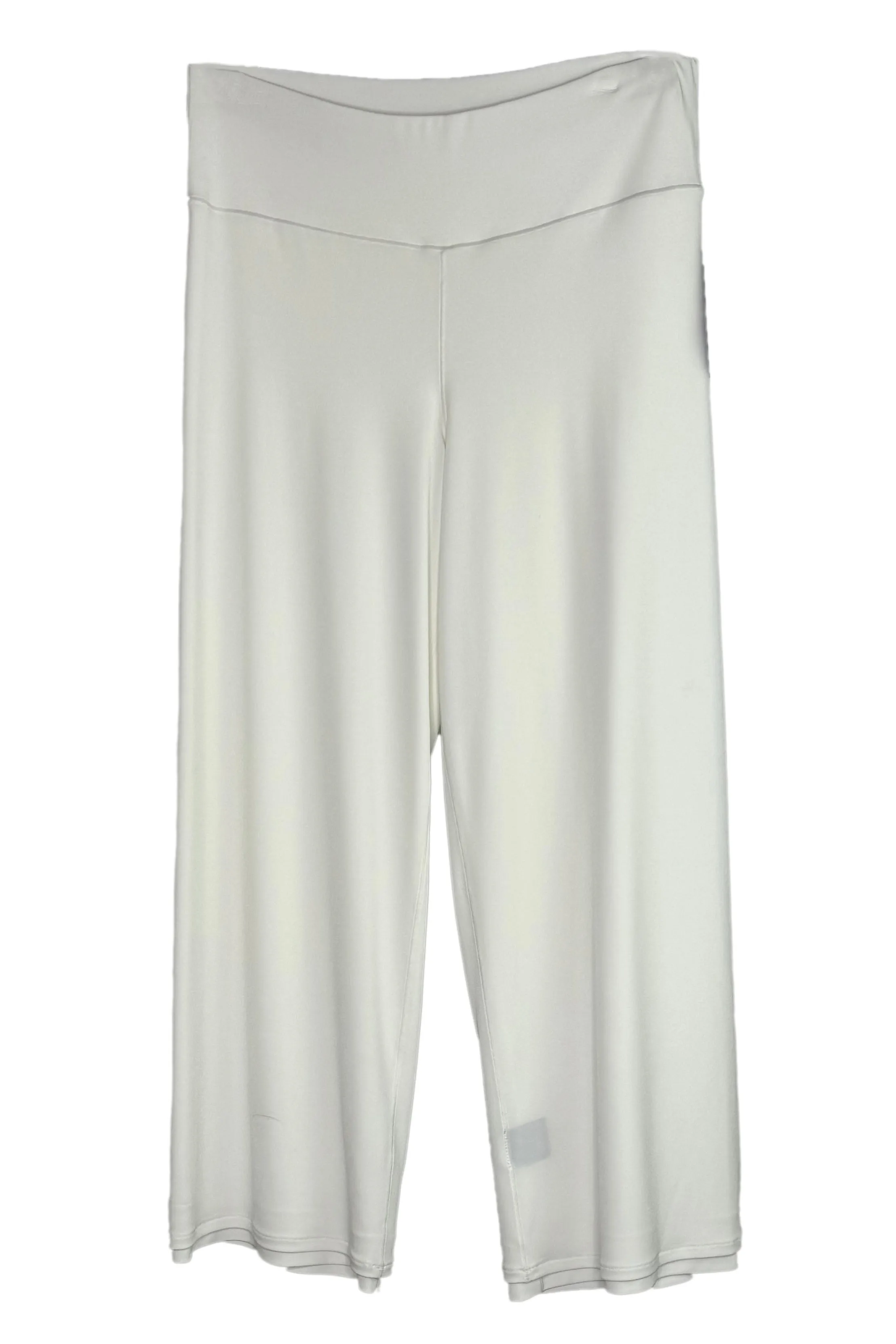 Elastic waistband layered crop pants