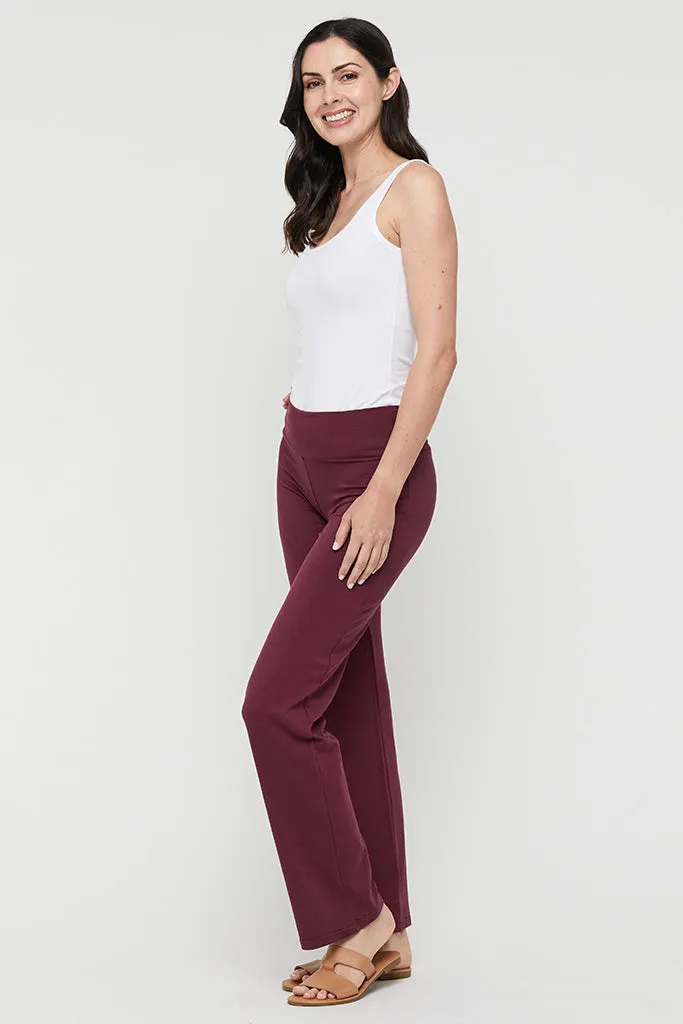 Essential Bamboo Maternity Pants - Burgundy