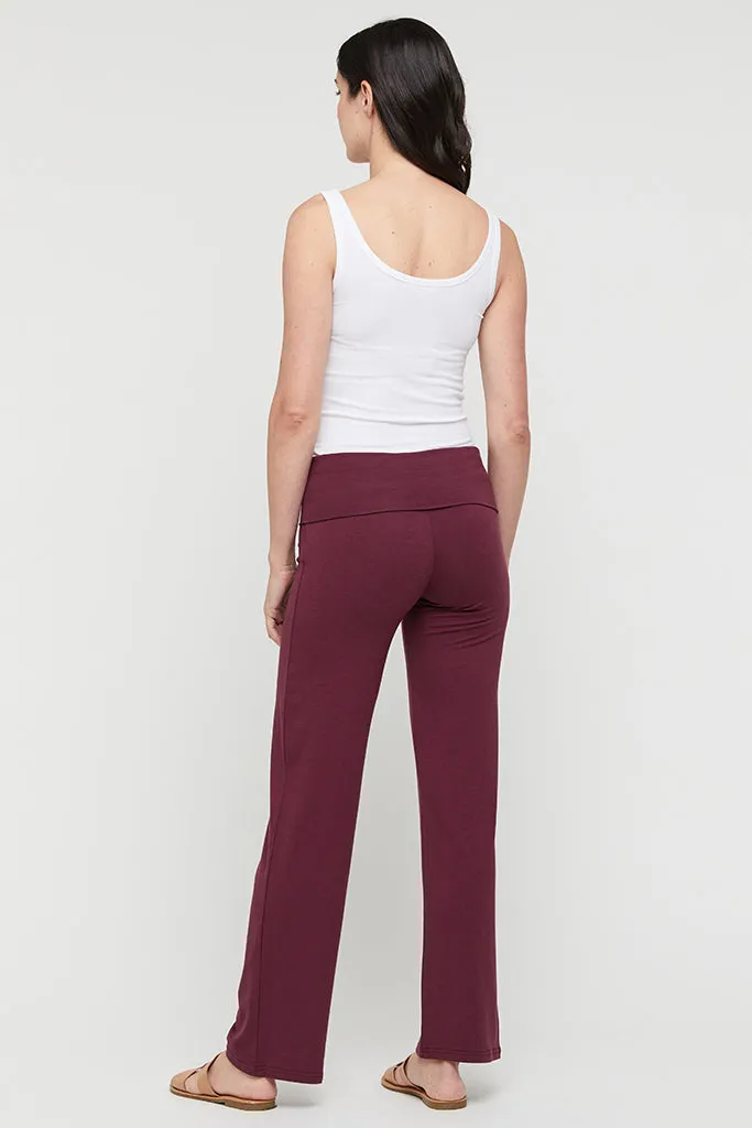 Essential Bamboo Maternity Pants - Burgundy