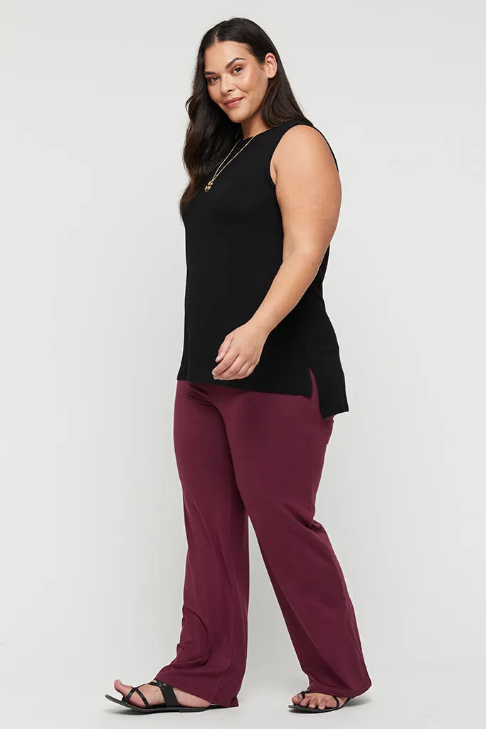 Essential Bamboo Maternity Pants - Burgundy