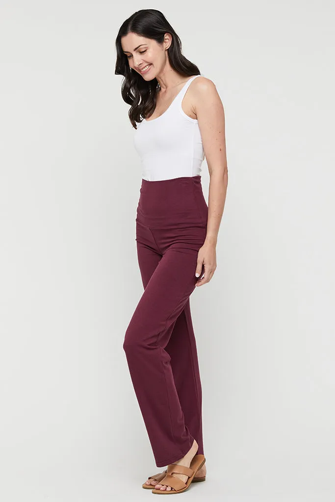 Essential Bamboo Maternity Pants - Burgundy