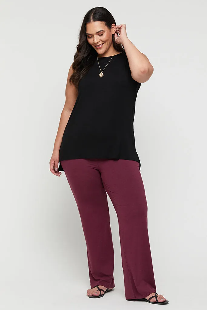 Essential Bamboo Maternity Pants - Burgundy