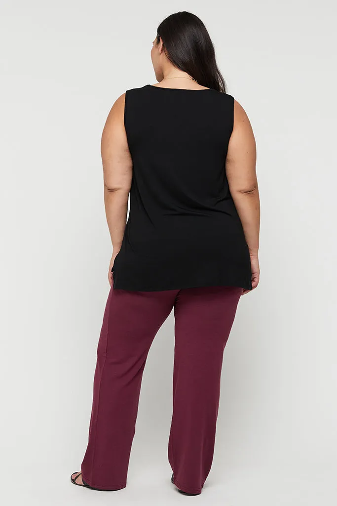 Essential Bamboo Maternity Pants - Burgundy