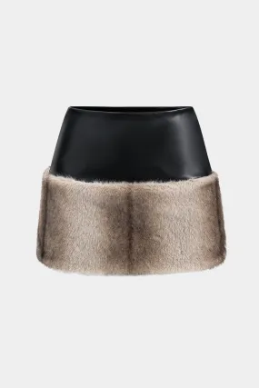 Faux Leather Patchwork Etek