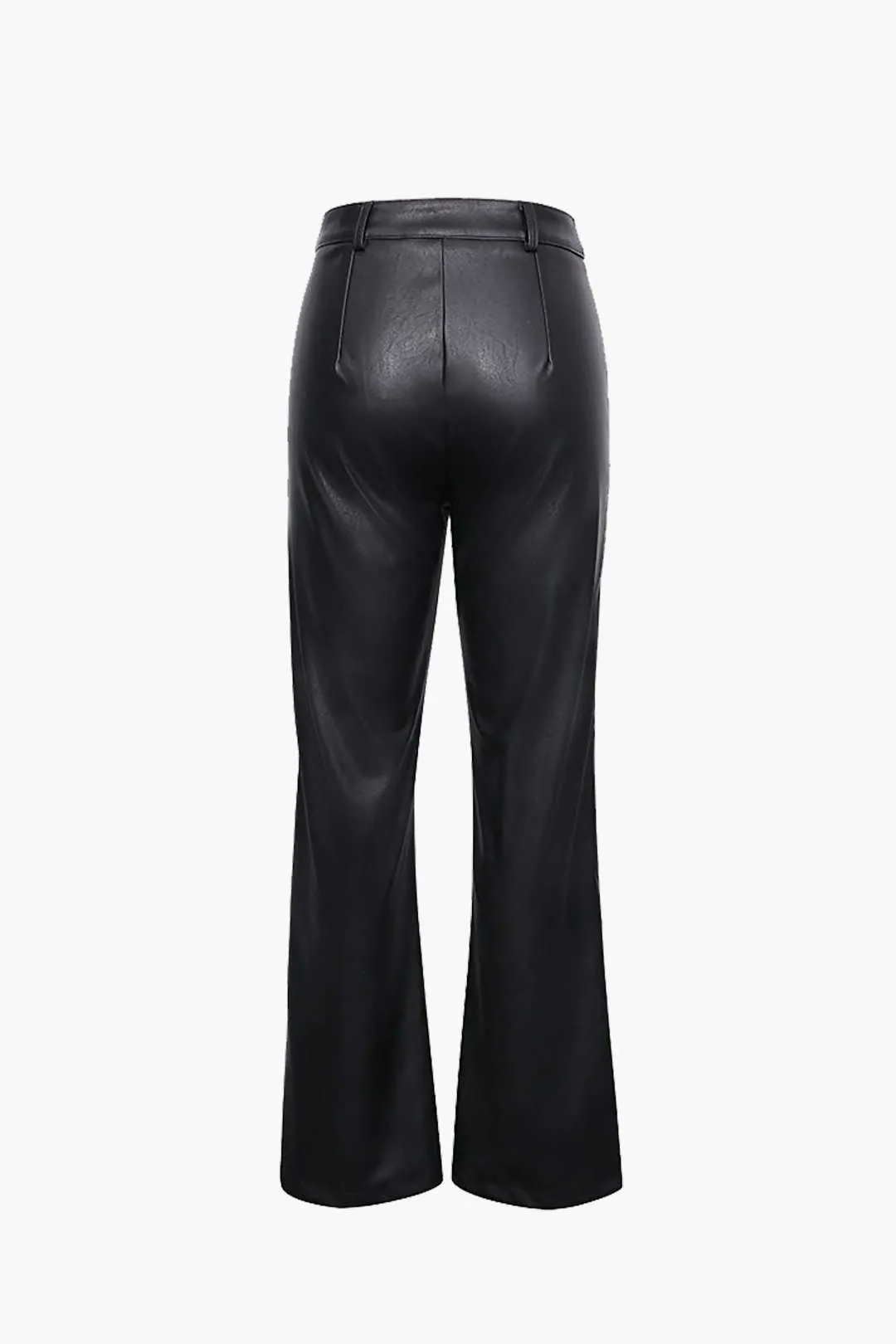 Faux Leather Straight Leg Pantolon