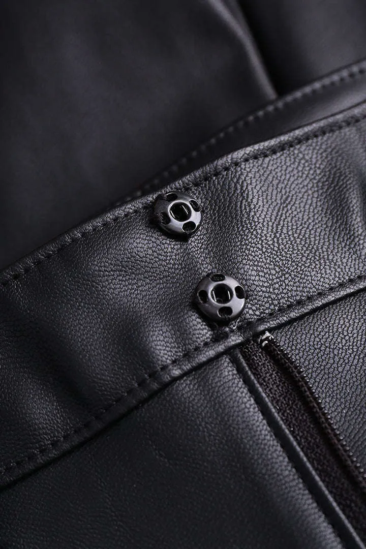 Faux Leather Straight Leg Pantolon