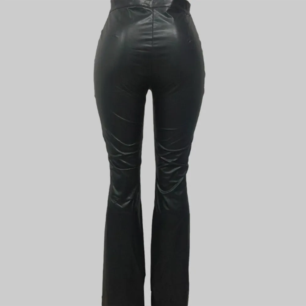 Flare Skinny Faux Leather Pants