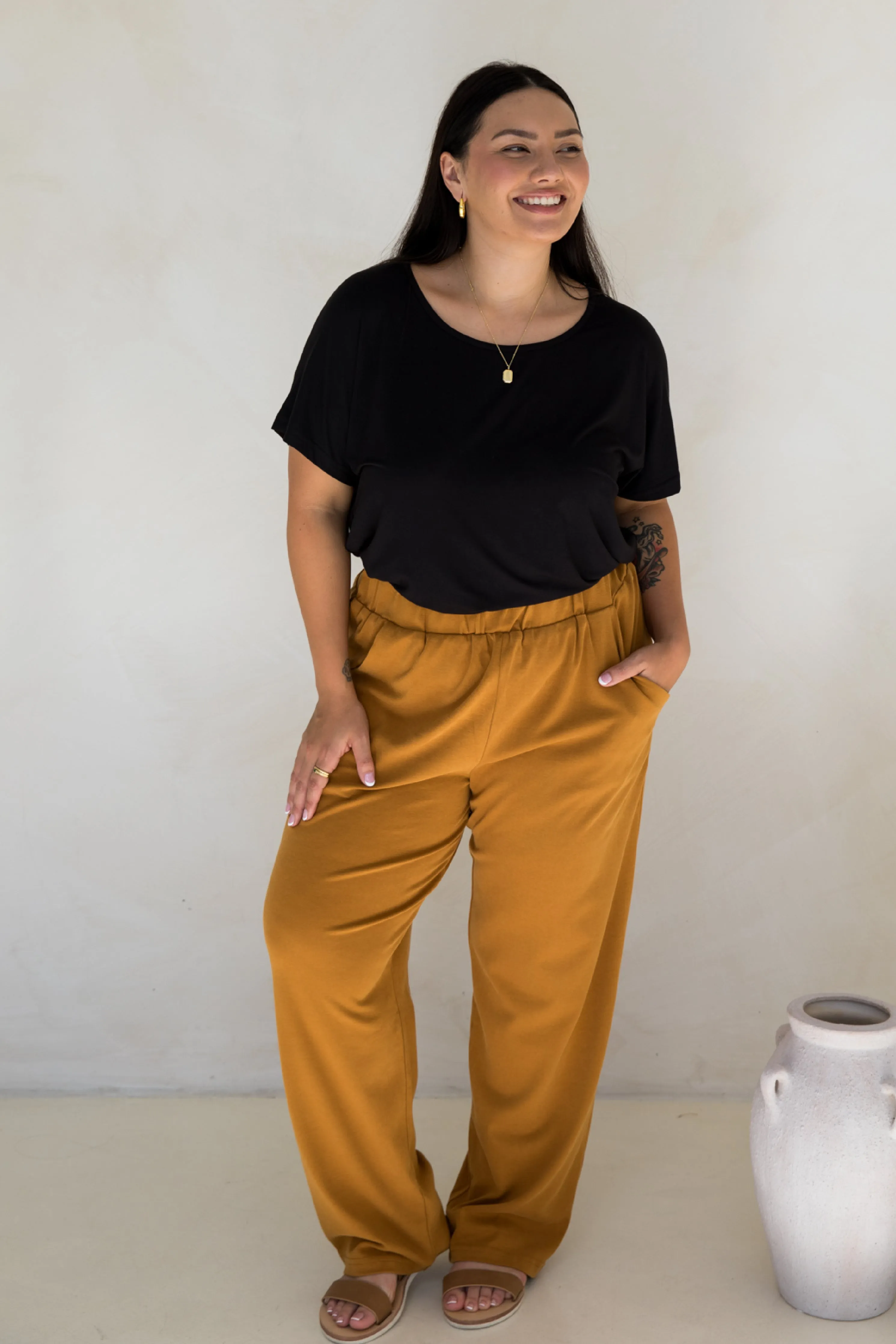 Frankie Lounge Pant in Toffee