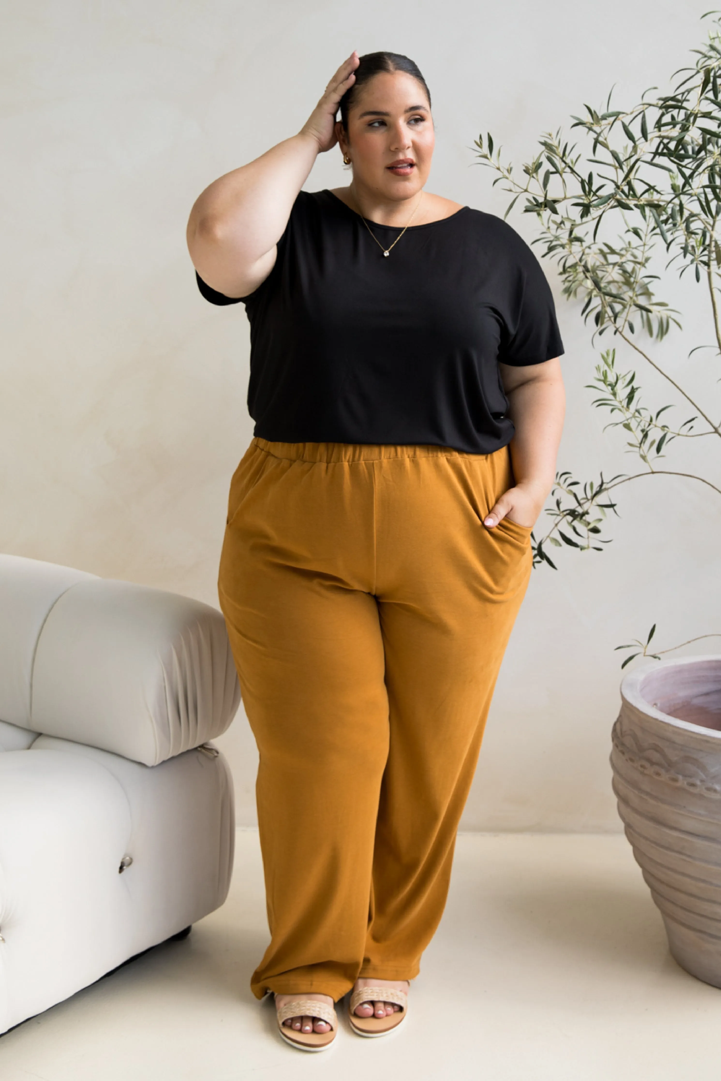 Frankie Lounge Pant in Toffee