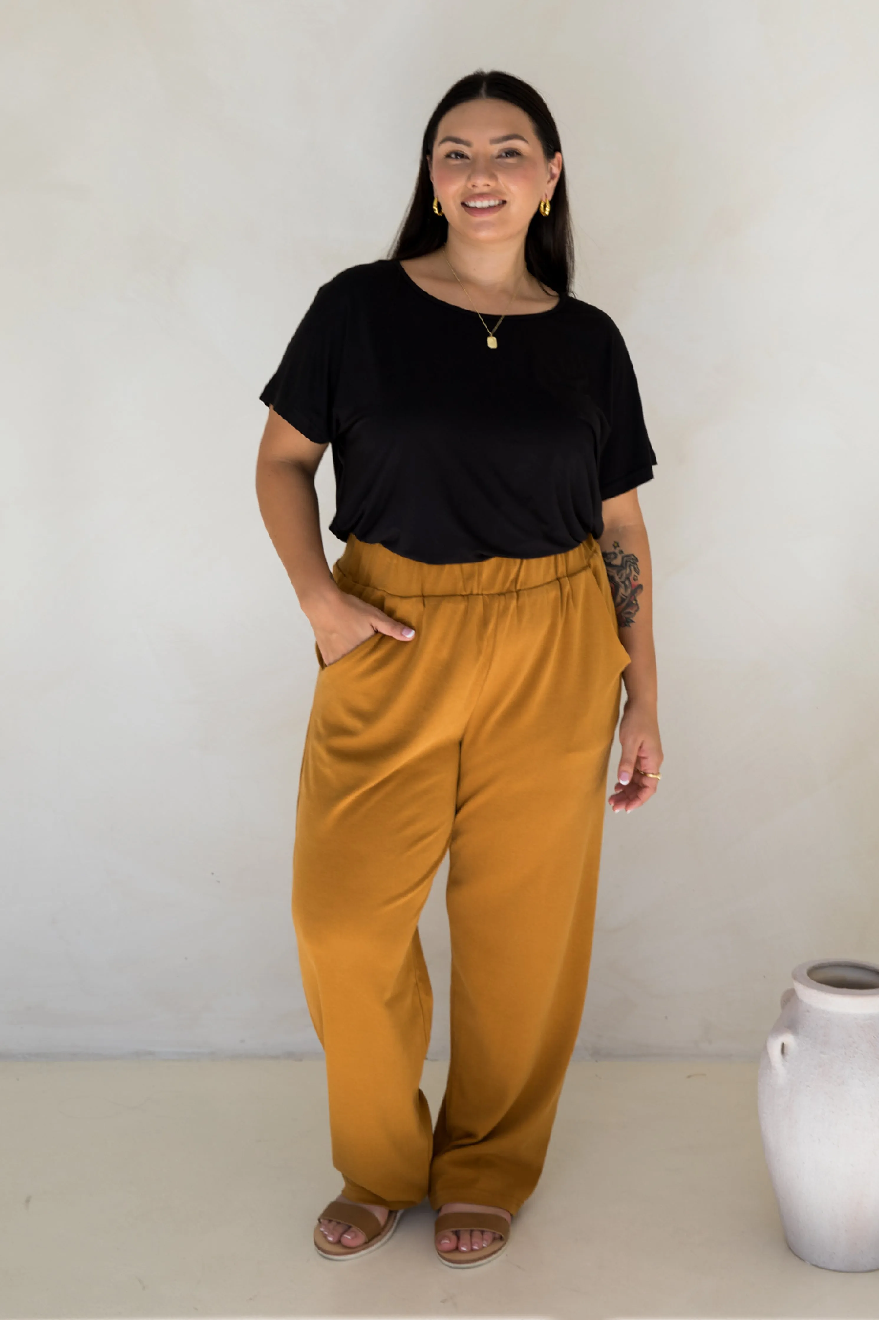 Frankie Lounge Pant in Toffee