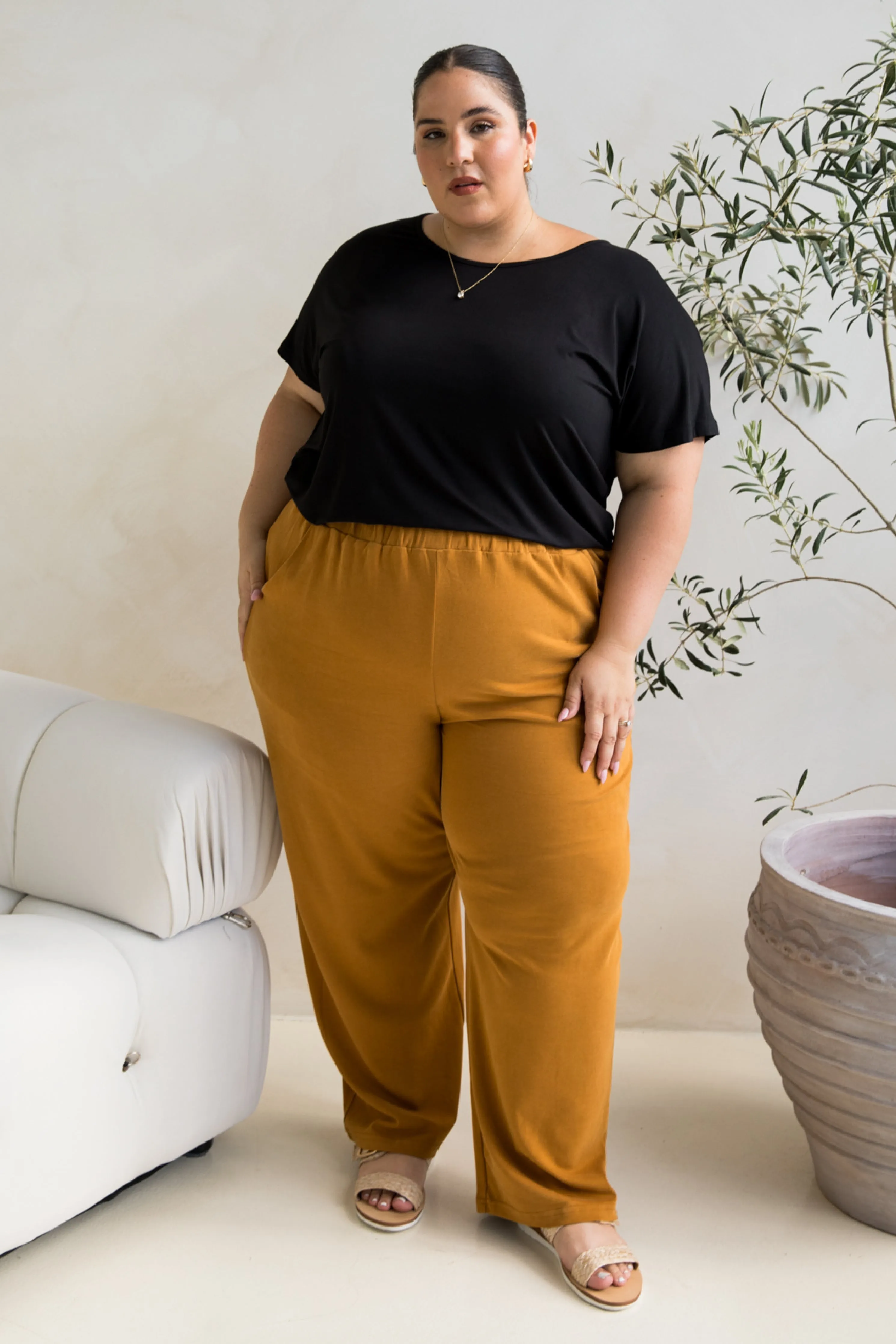 Frankie Lounge Pant in Toffee