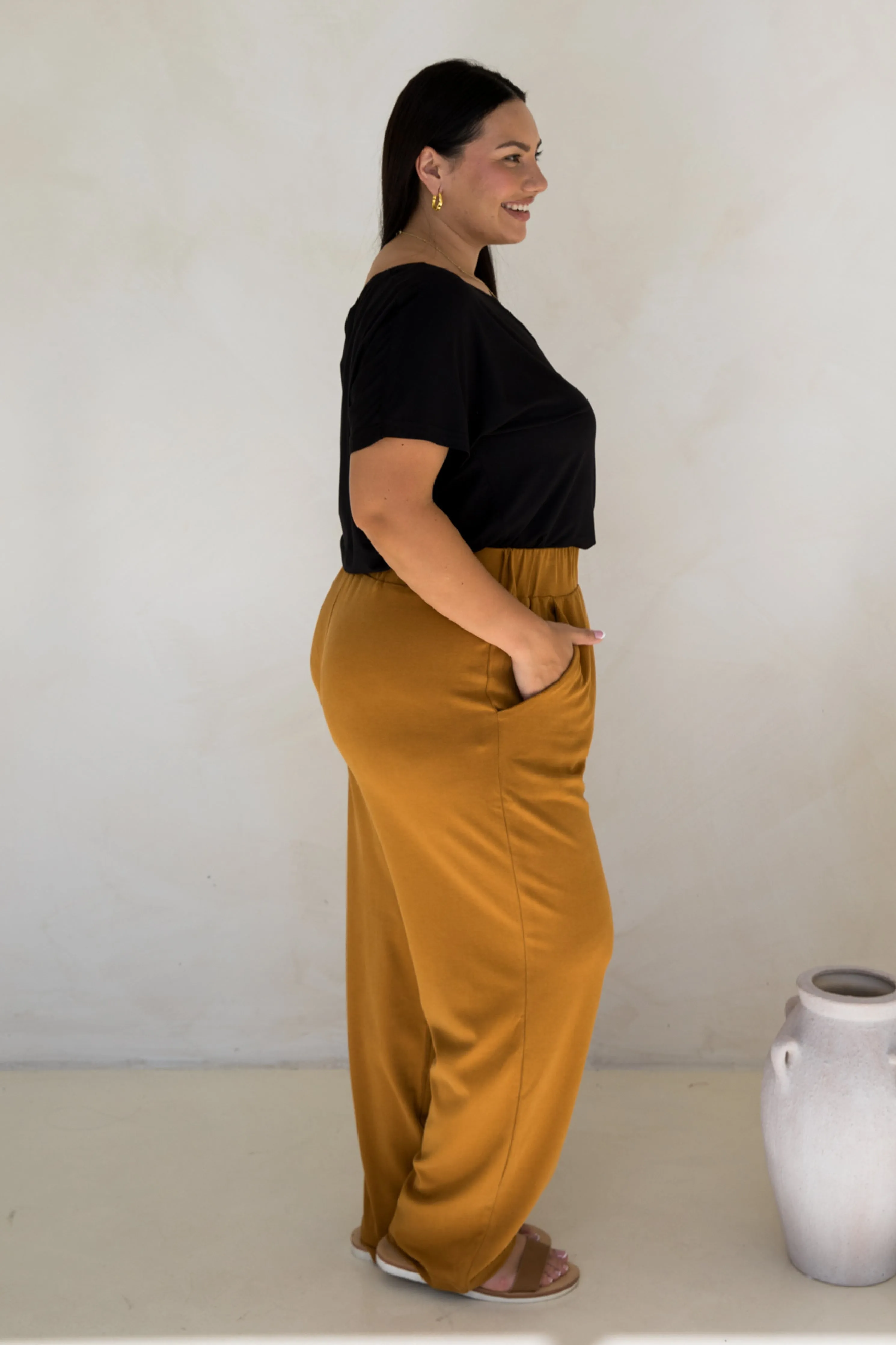 Frankie Lounge Pant in Toffee