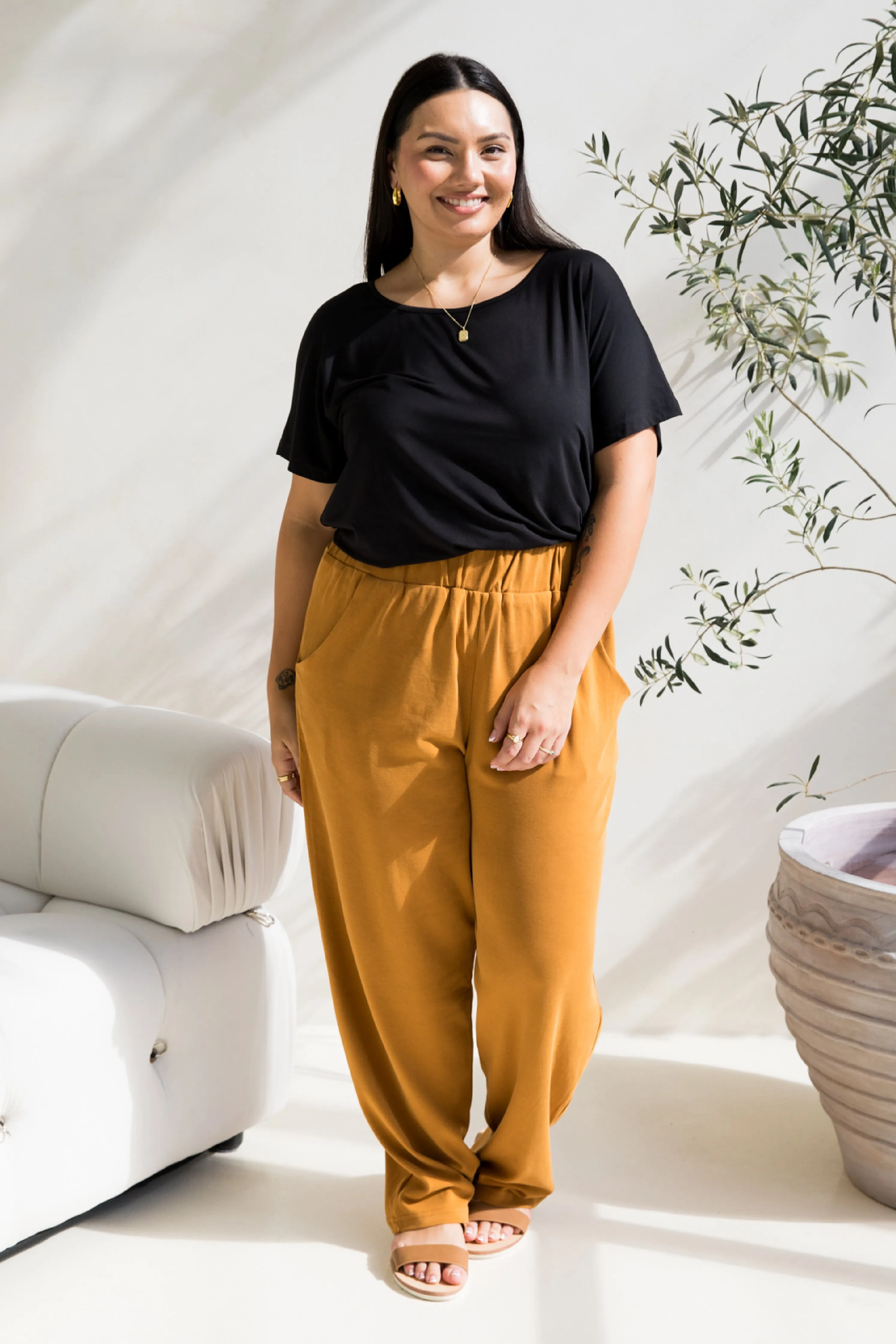 Frankie Lounge Pant in Toffee
