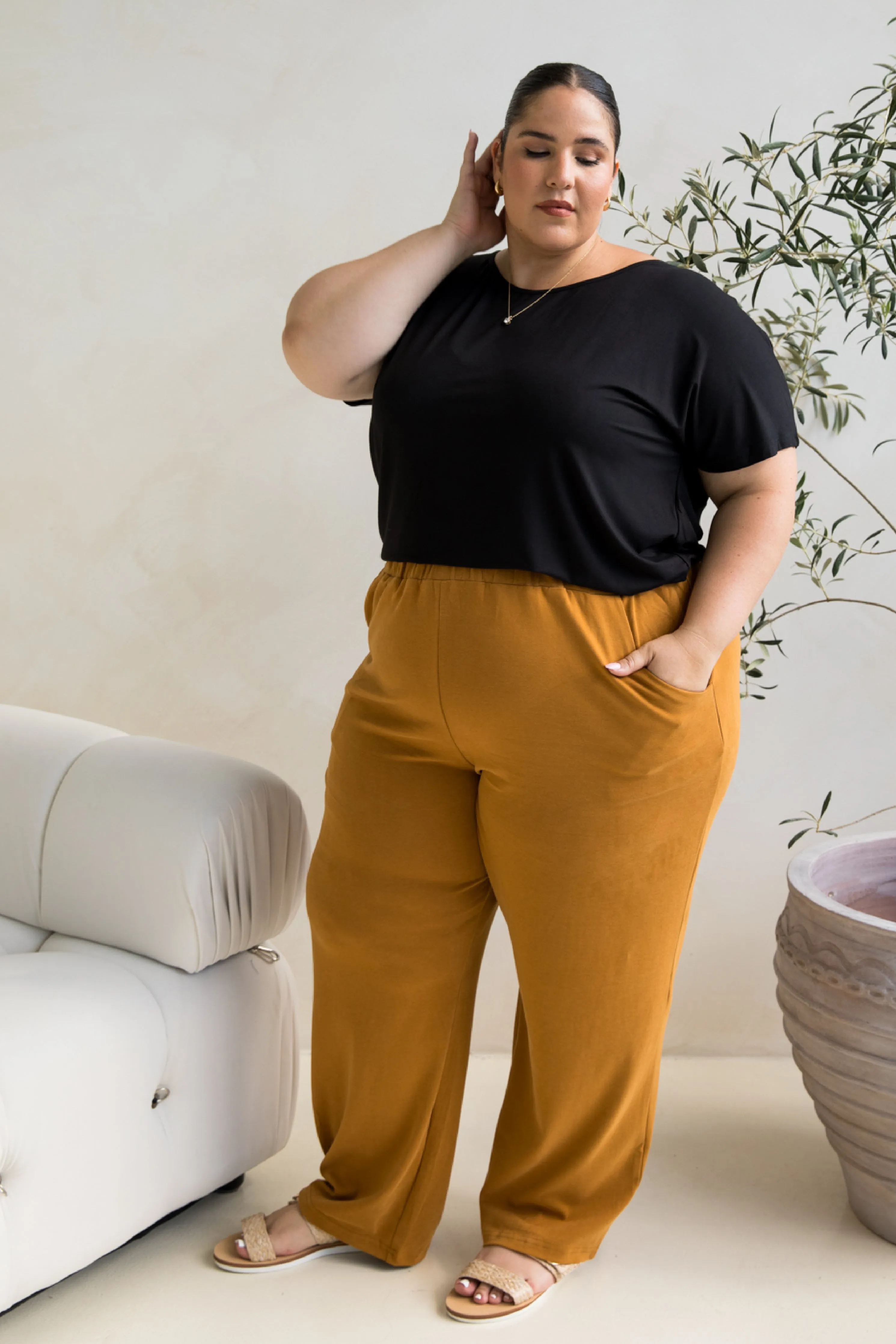 Frankie Lounge Pant in Toffee