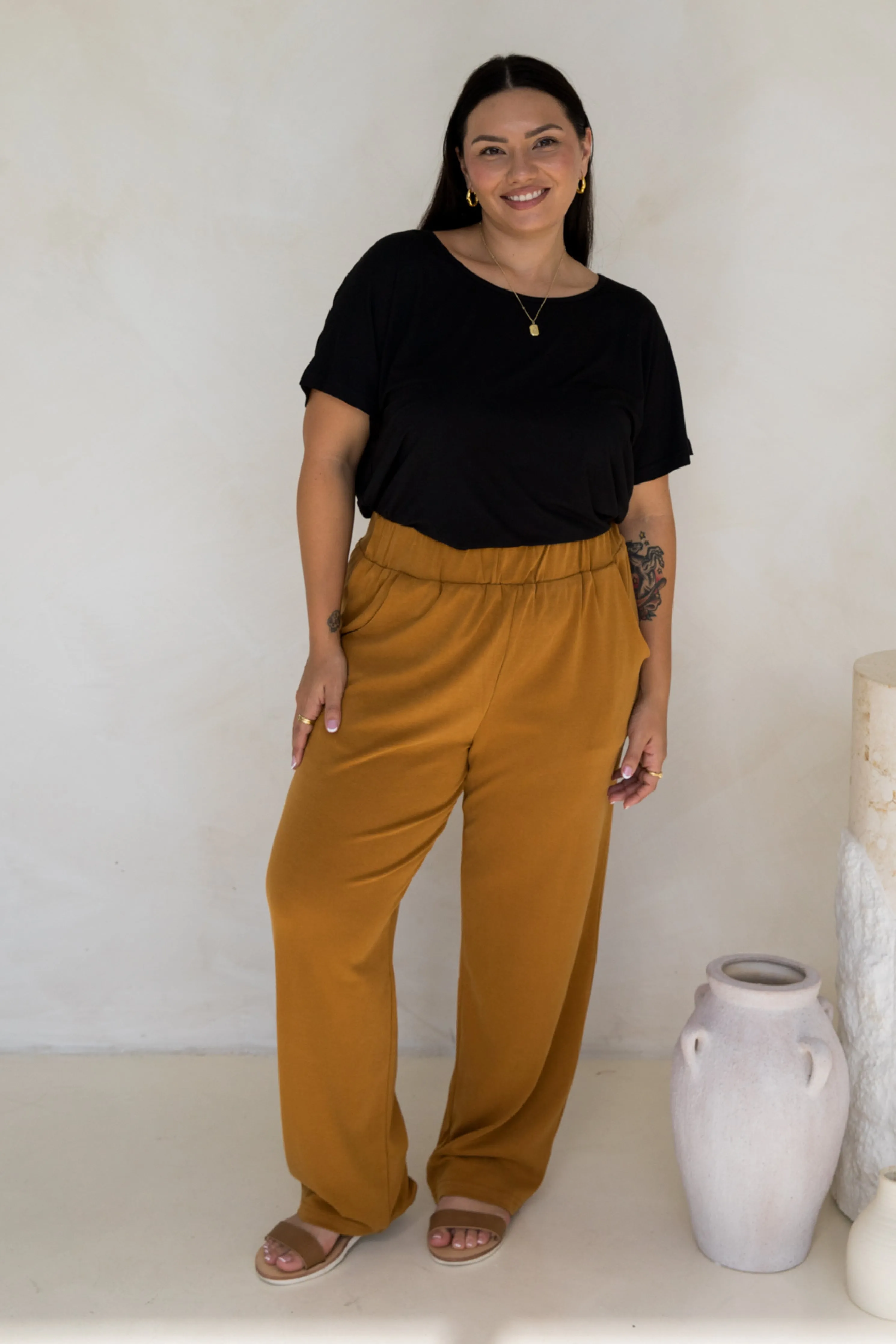 Frankie Lounge Pant in Toffee