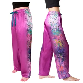 Garden Symphony-Satin Pajama Pants