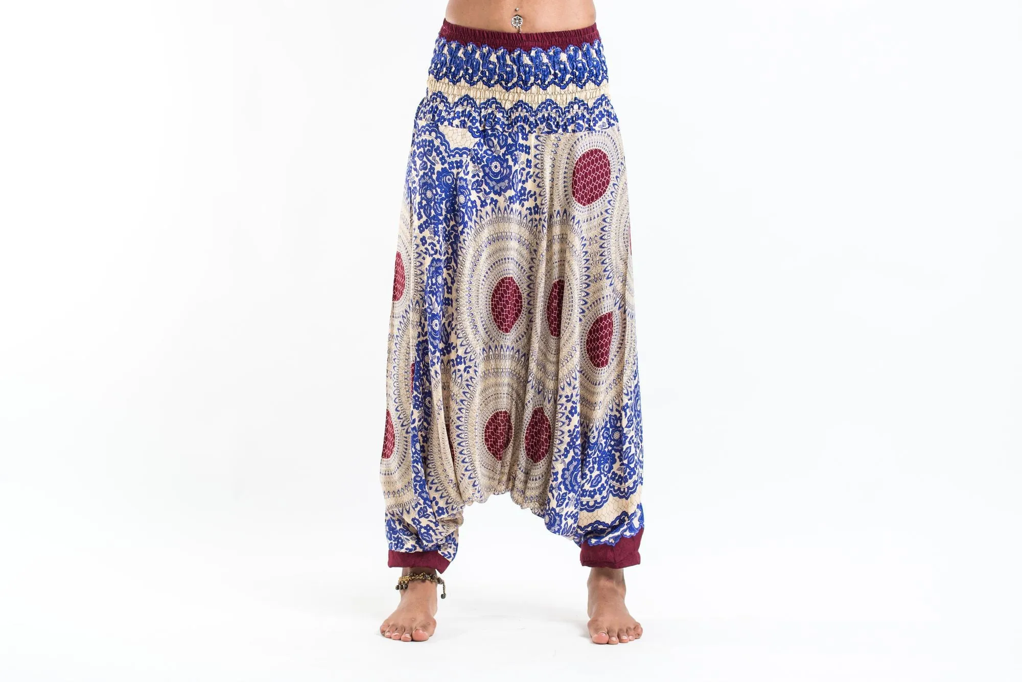 Geometric Mandalas 2-in-1 Jumpsuit Harem Pants in Royal Blue