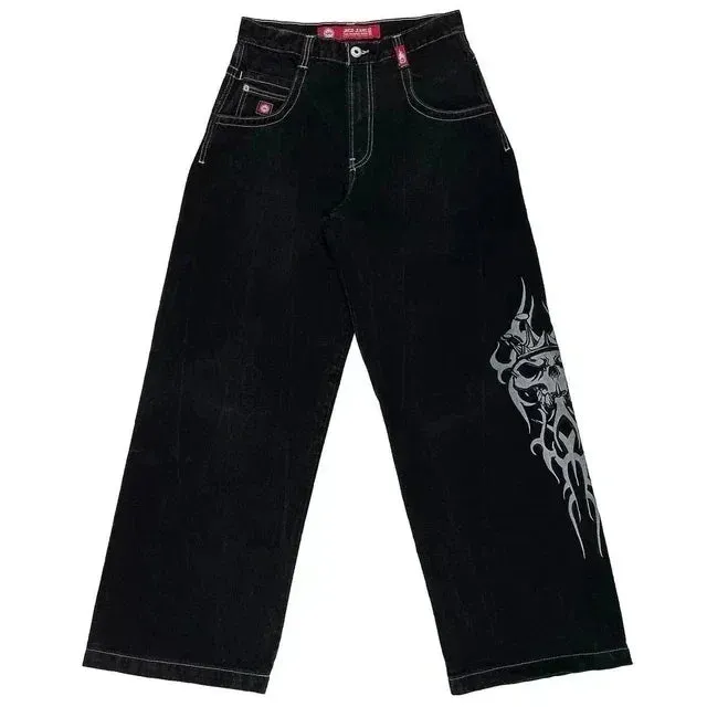 Getadme Jeans Y2K Harajuku Hip Hop Lucky 7 Graphic Print Baggy Jeans Men Women New Gothic High Waist Wide Leg Trousers Streetwear