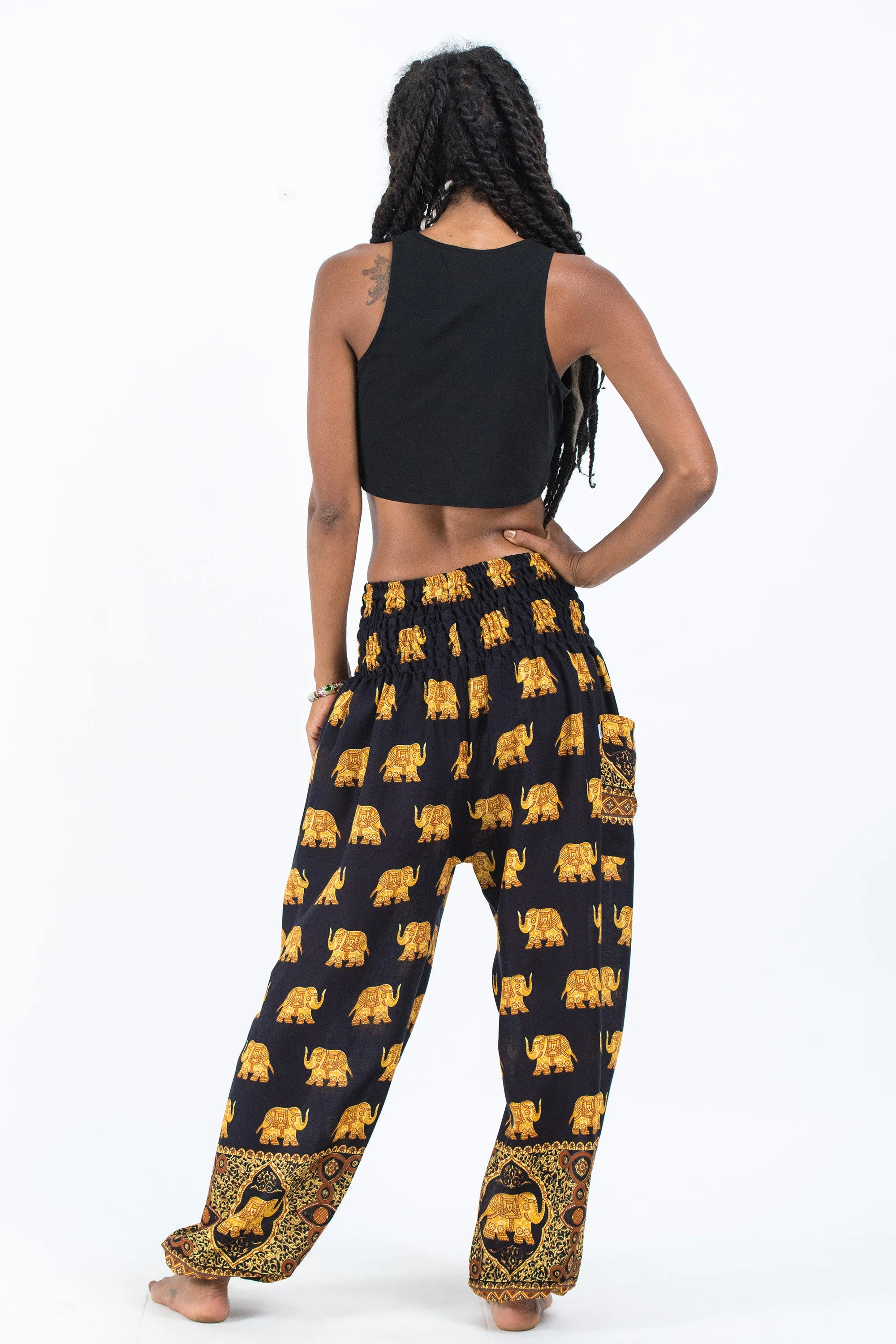 Golden Elephant Women's Elephant Pants in Black