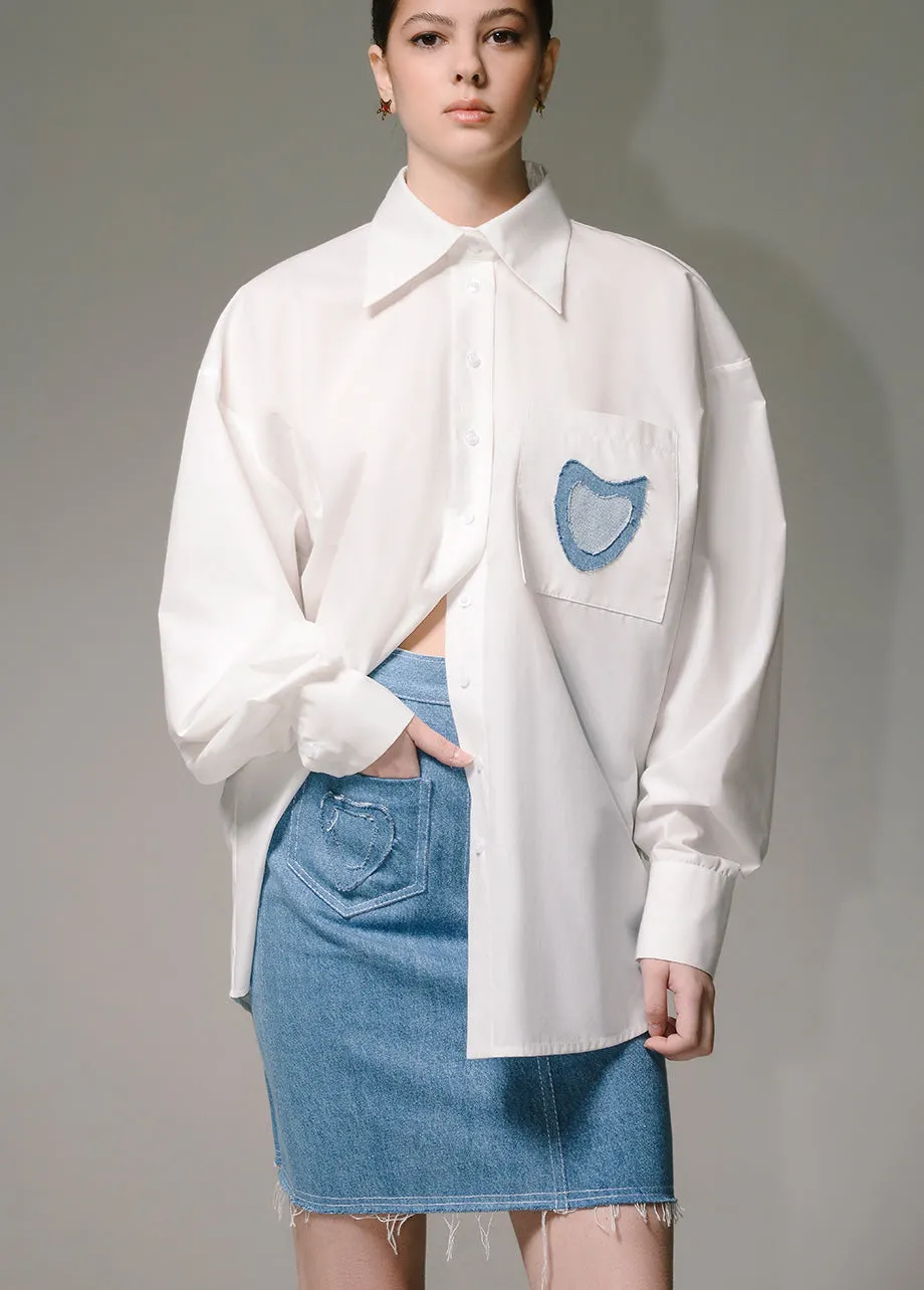 HEARTS DENIM SKIRT
