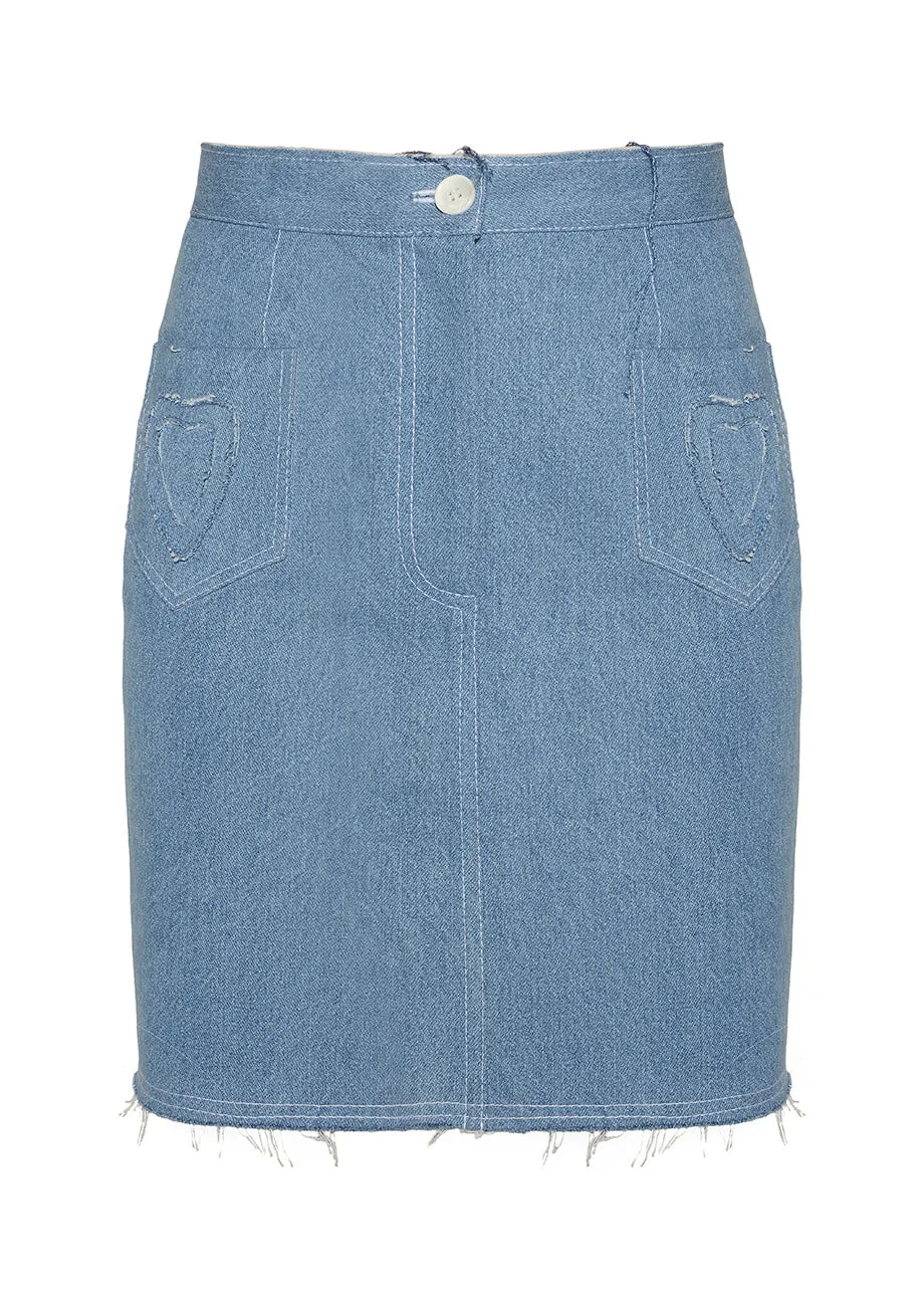 HEARTS DENIM SKIRT