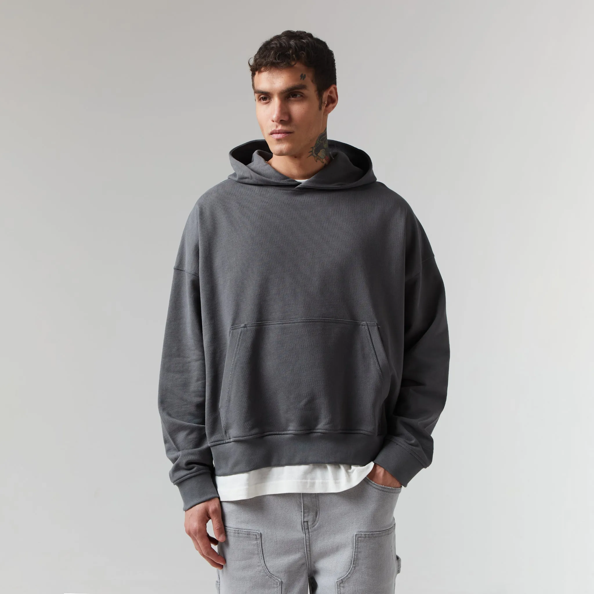 Heavyweight Box Fit Hoodie | Dark Grey