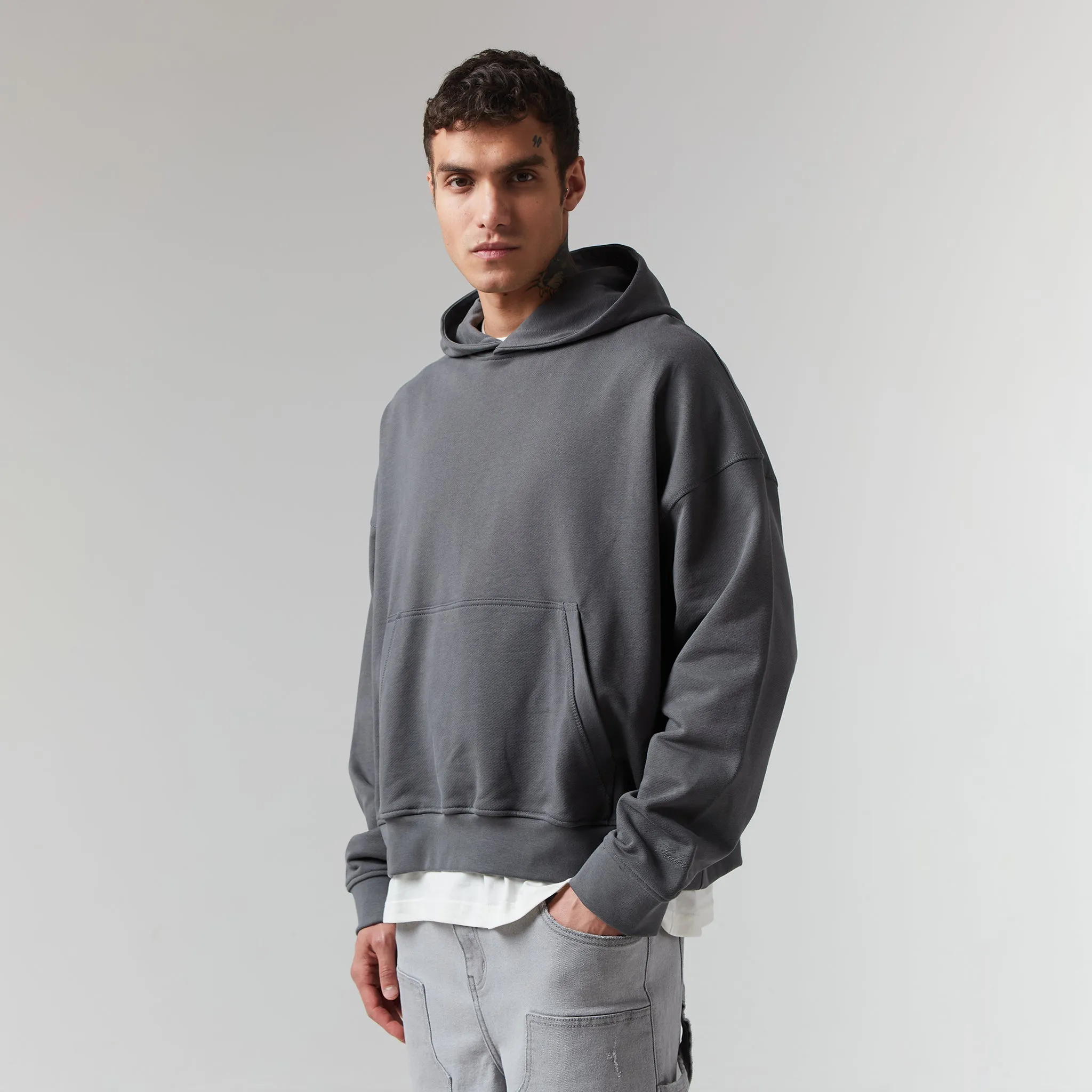 Heavyweight Box Fit Hoodie | Dark Grey