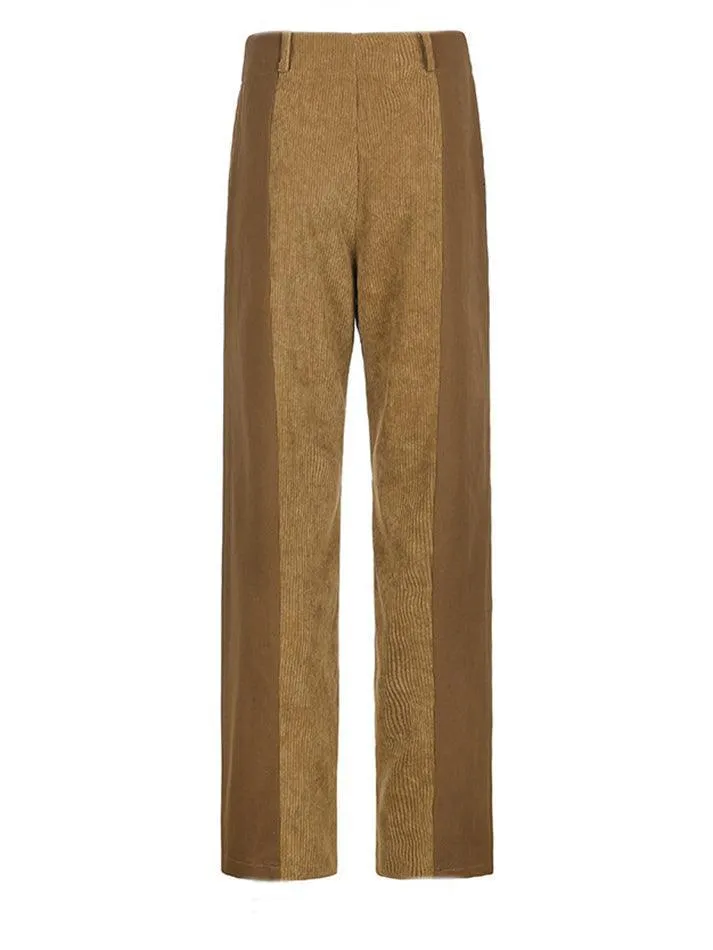High Waist Y2K Corduroy Loose Pants