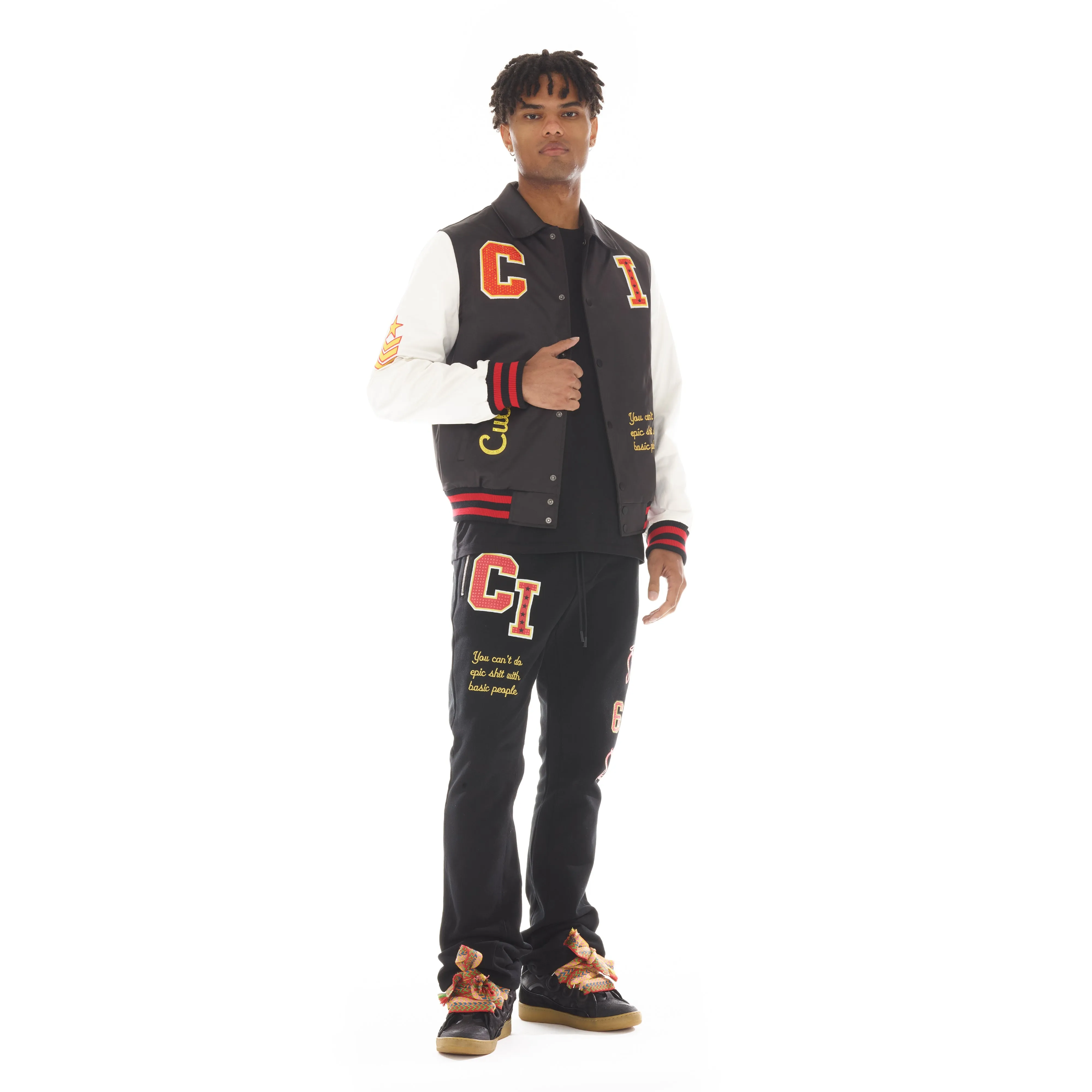 HIPSTER SWEATPANTS "VARSITY" IN BLACK