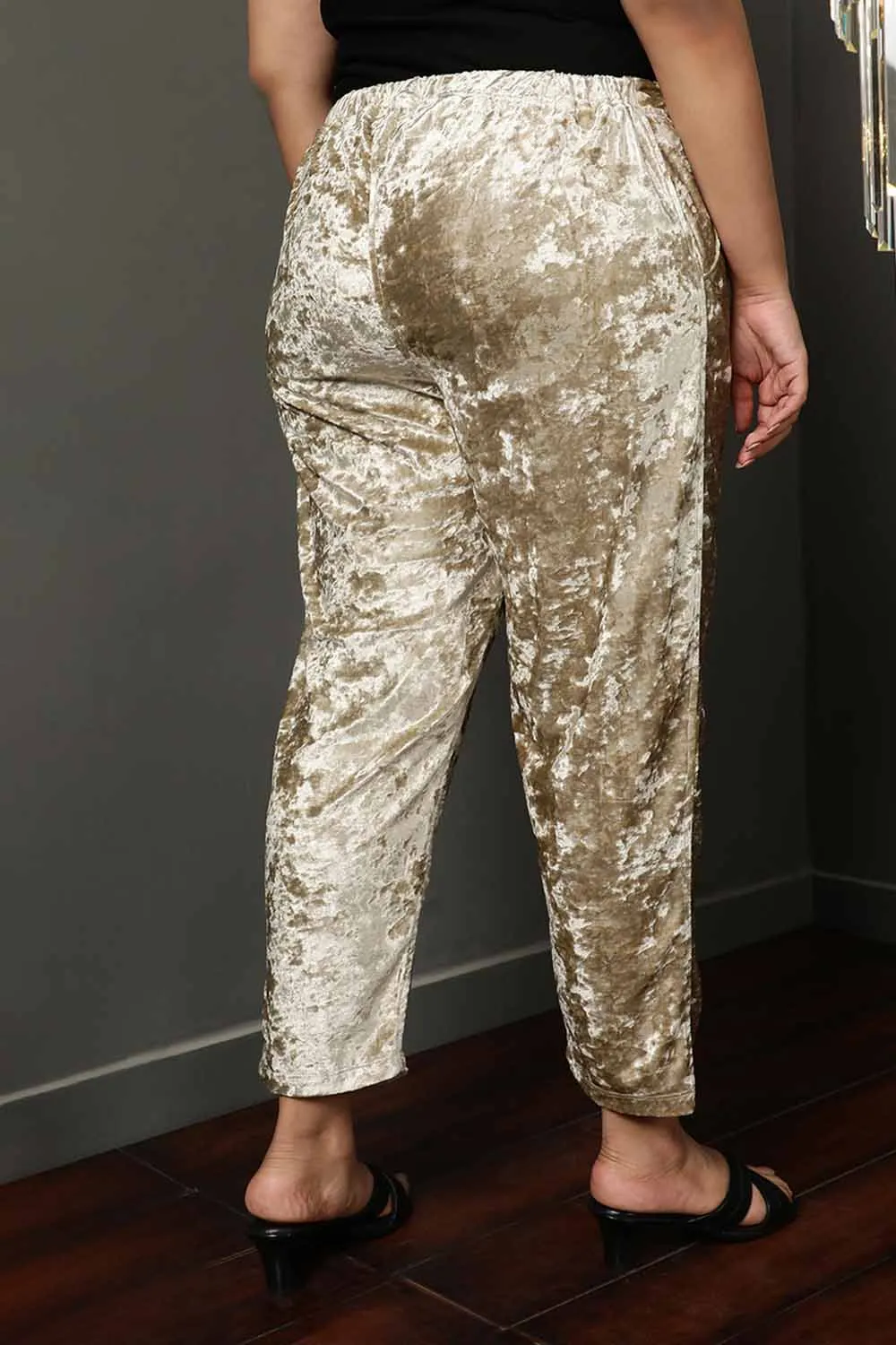 Ivory Velvet Pant