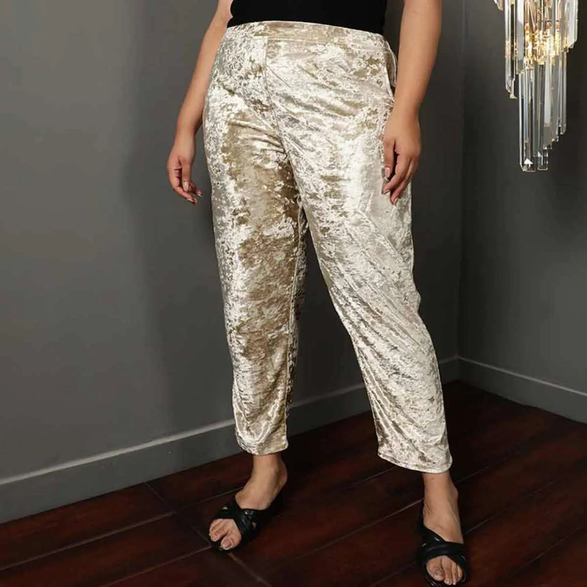 Ivory Velvet Pant