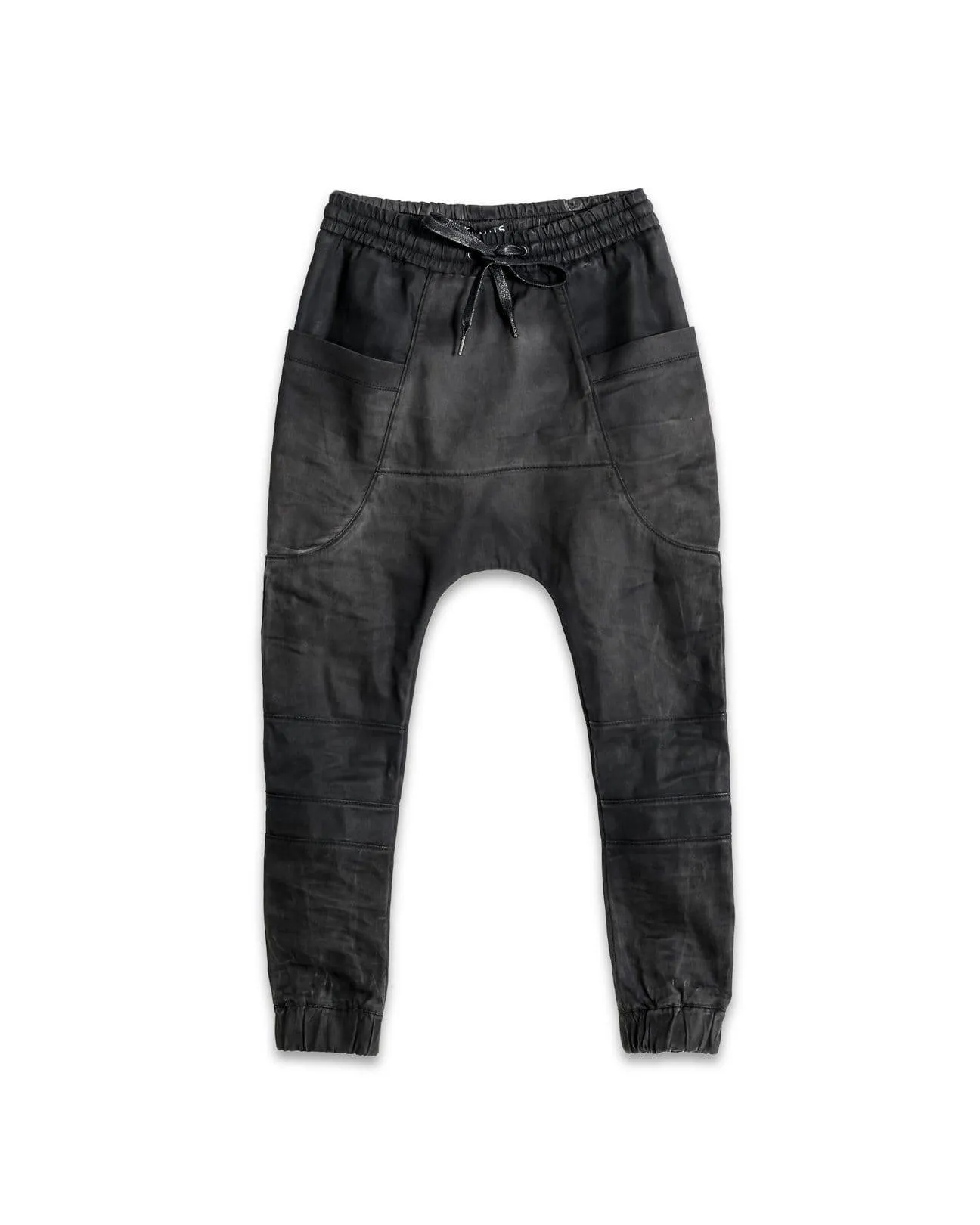Konus Men's Drop Crotch Sweatpants in Black