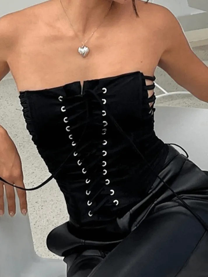 Lace Up Graceful Baggy Cargo Pants