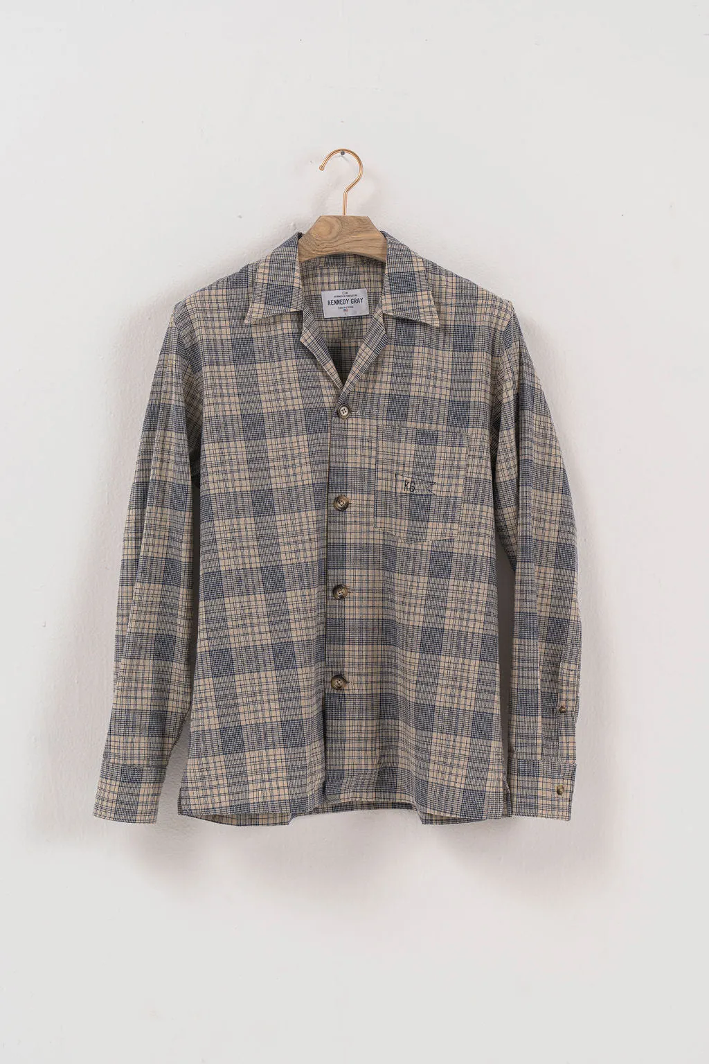 Light Plaid Linen Shirt
