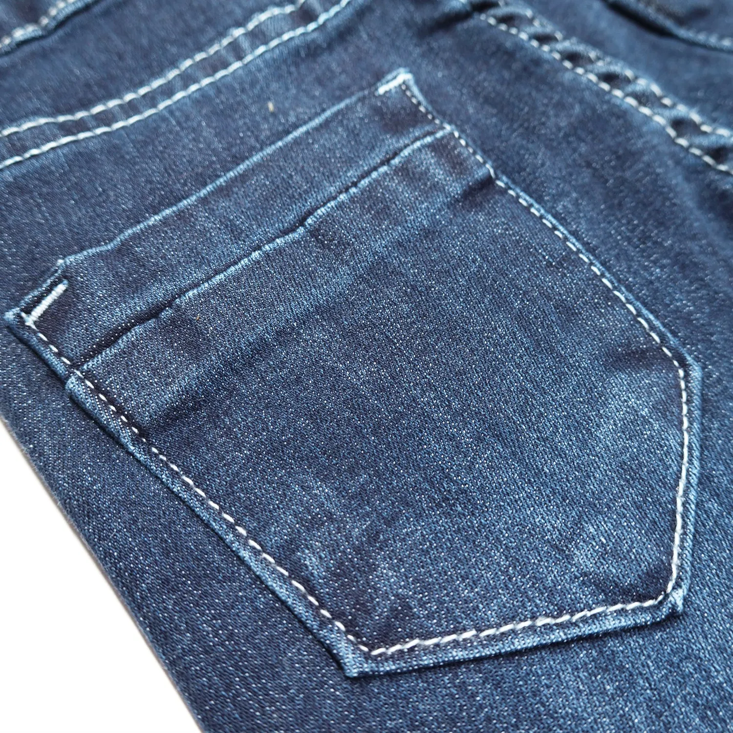 Little Girls Boys Elastic Band Ripped Straight Fit Stretchy Soft Denim Pants Jeans