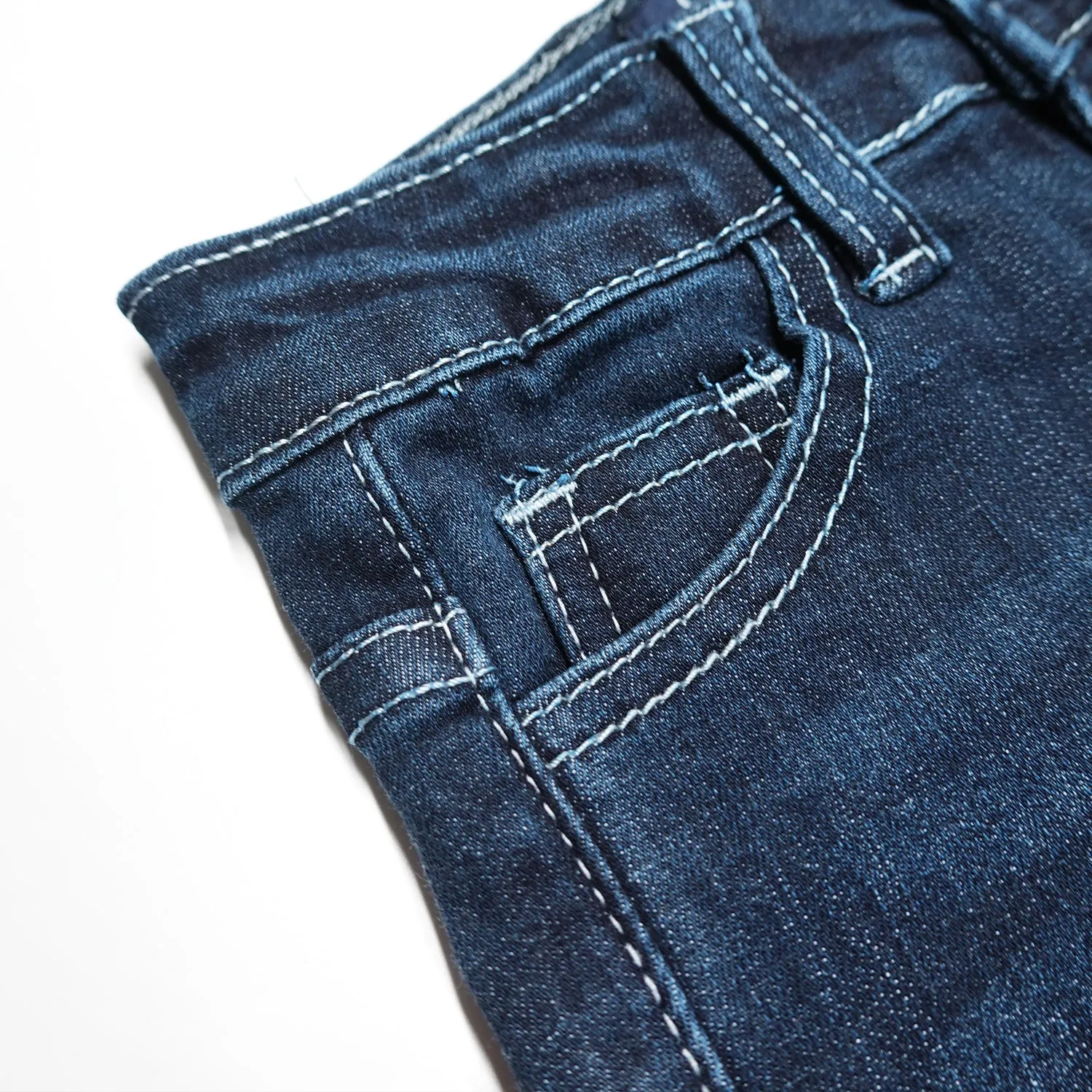 Little Girls Boys Elastic Band Ripped Straight Fit Stretchy Soft Denim Pants Jeans