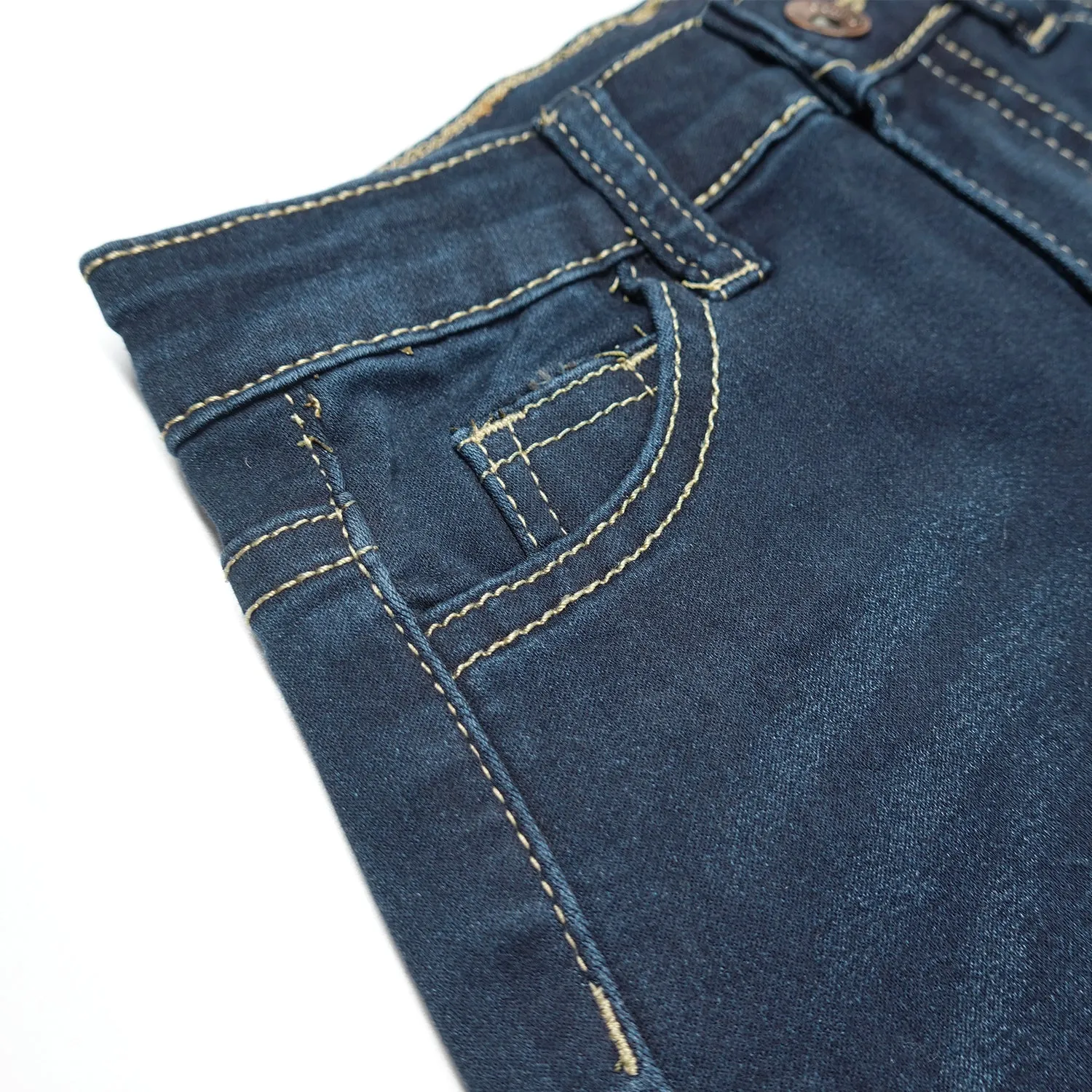 Little Girls Boys Elastic Band Straight Fit Soft Denim Jeans Pants
