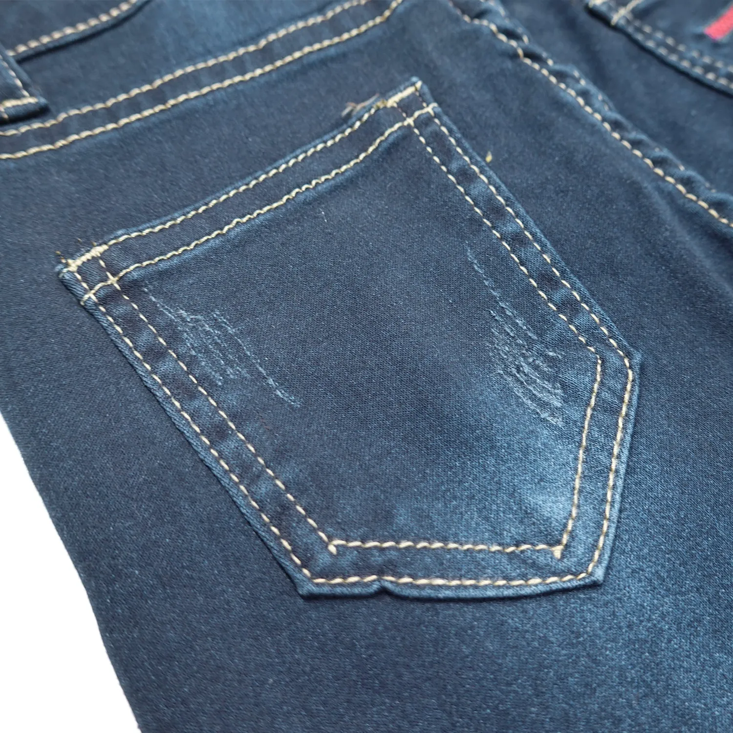 Little Girls Boys Elastic Band Straight Fit Soft Denim Jeans Pants