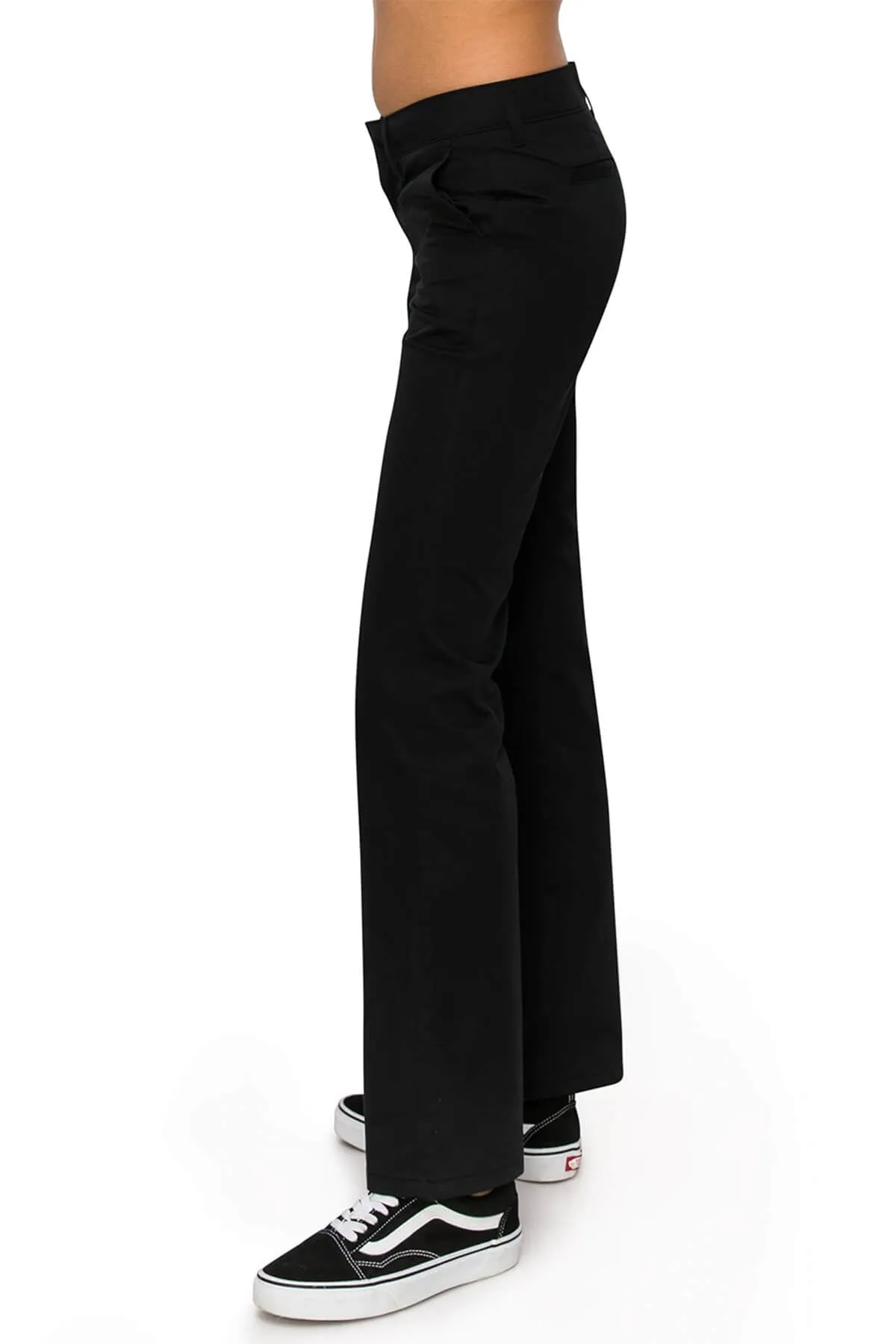 Low Rise Flared Leg Work Pants - Black