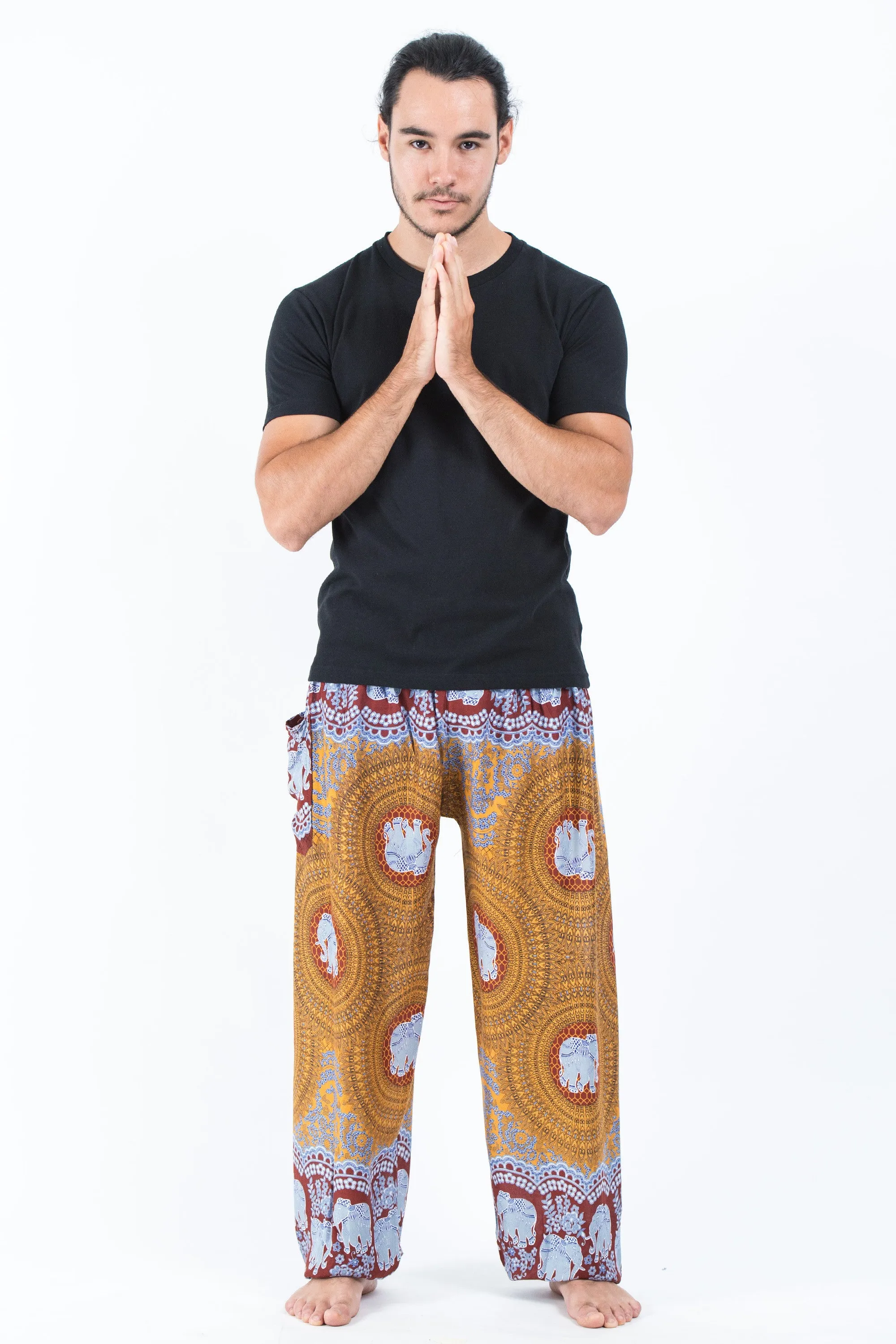 Mandala Elephant Men's Elephant Pants in Bronze