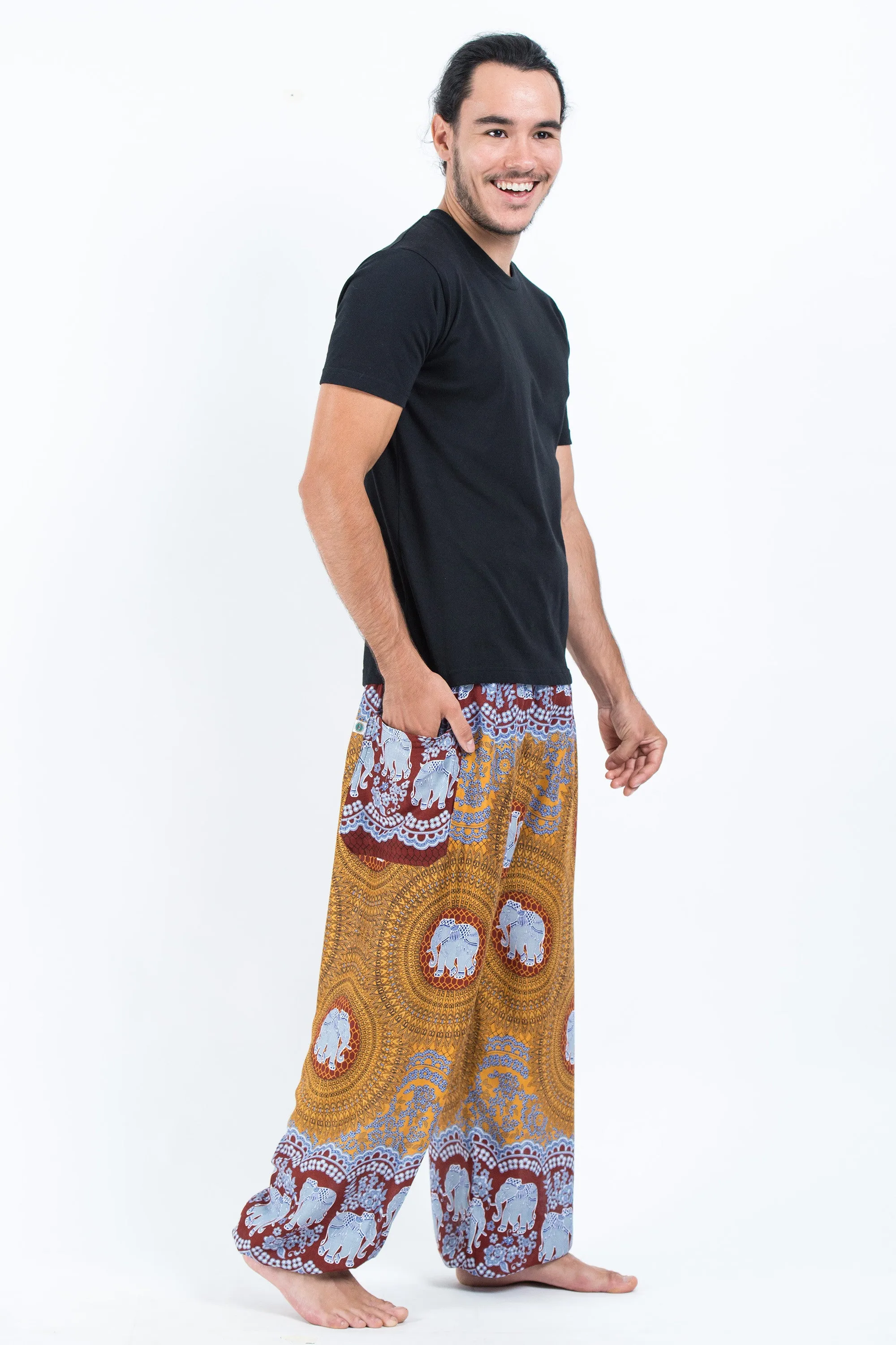 Mandala Elephant Men's Elephant Pants in Bronze