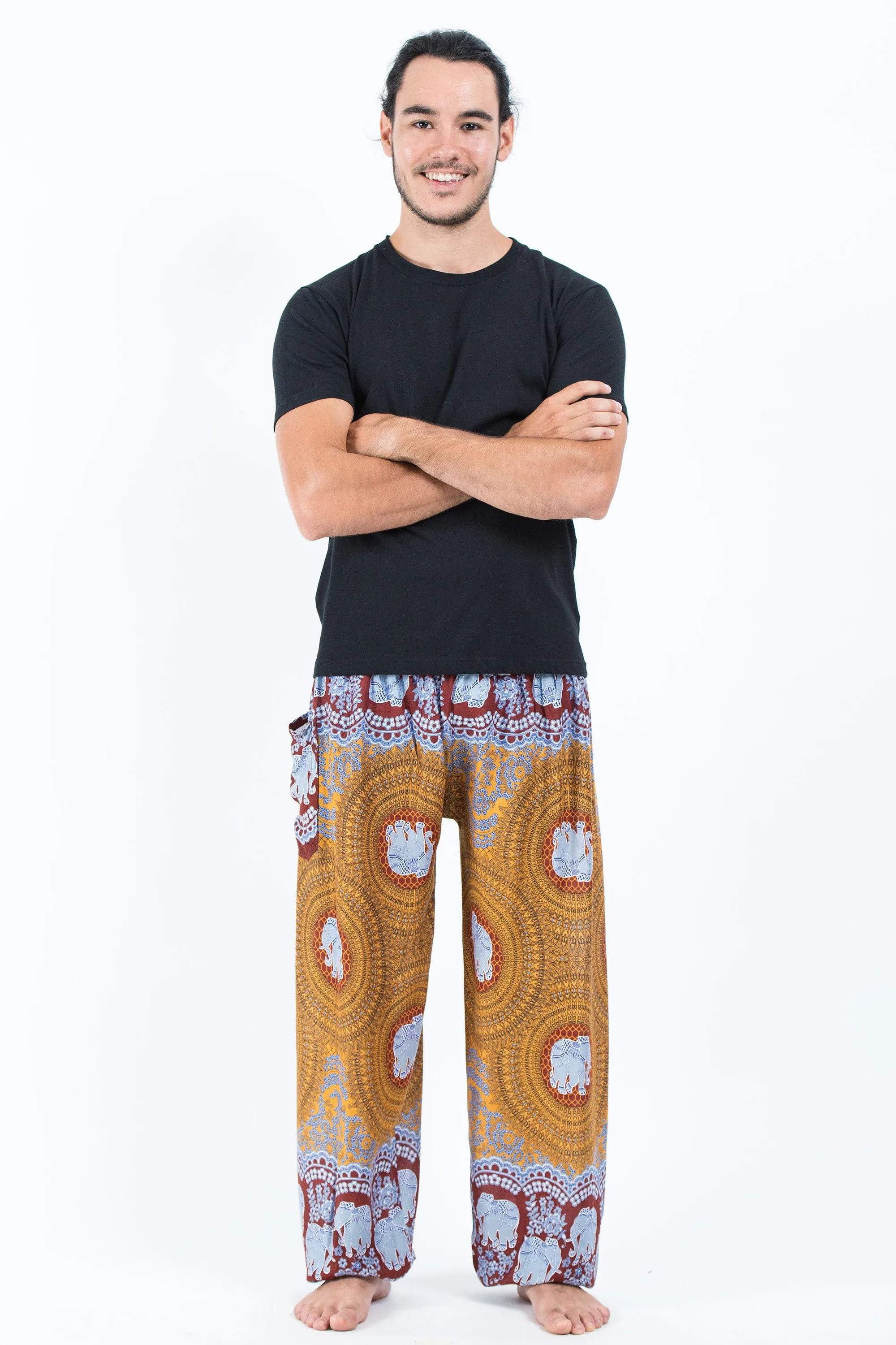 Mandala Elephant Men's Elephant Pants in Bronze