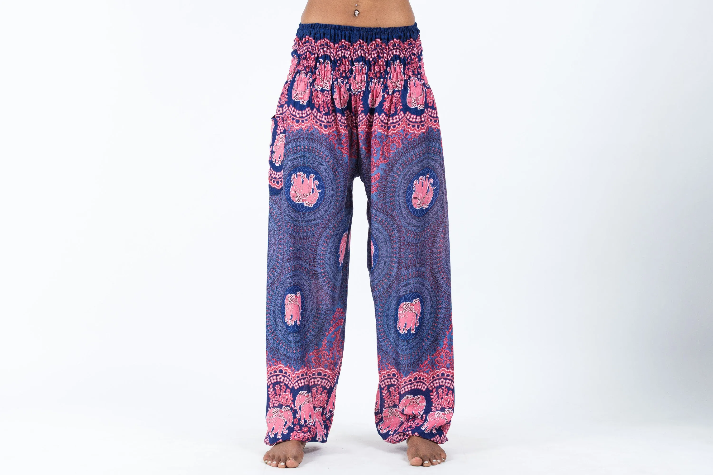 Mandala Elephant Women's Elephant Pants in Blue
