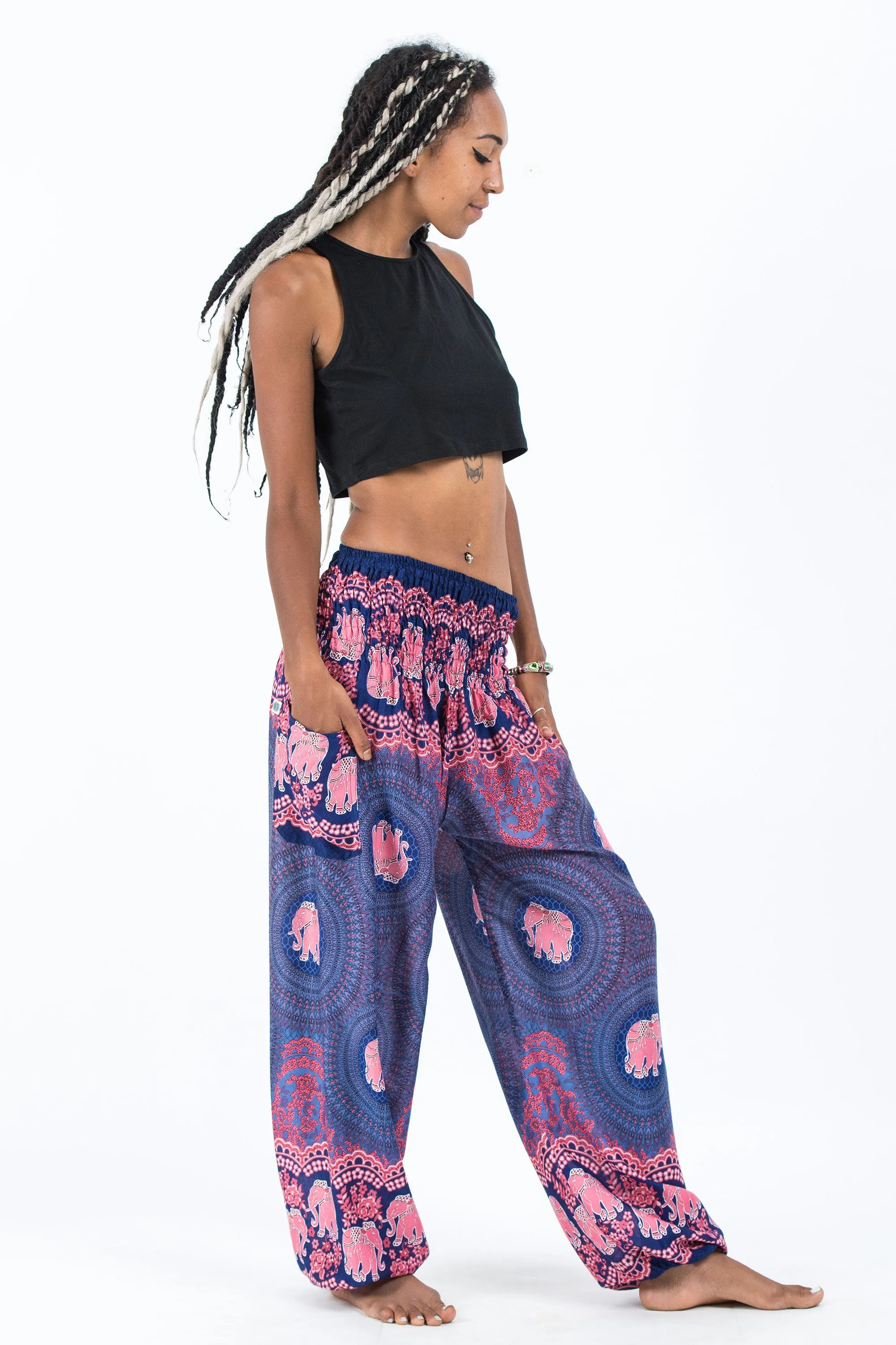 Mandala Elephant Women's Elephant Pants in Blue