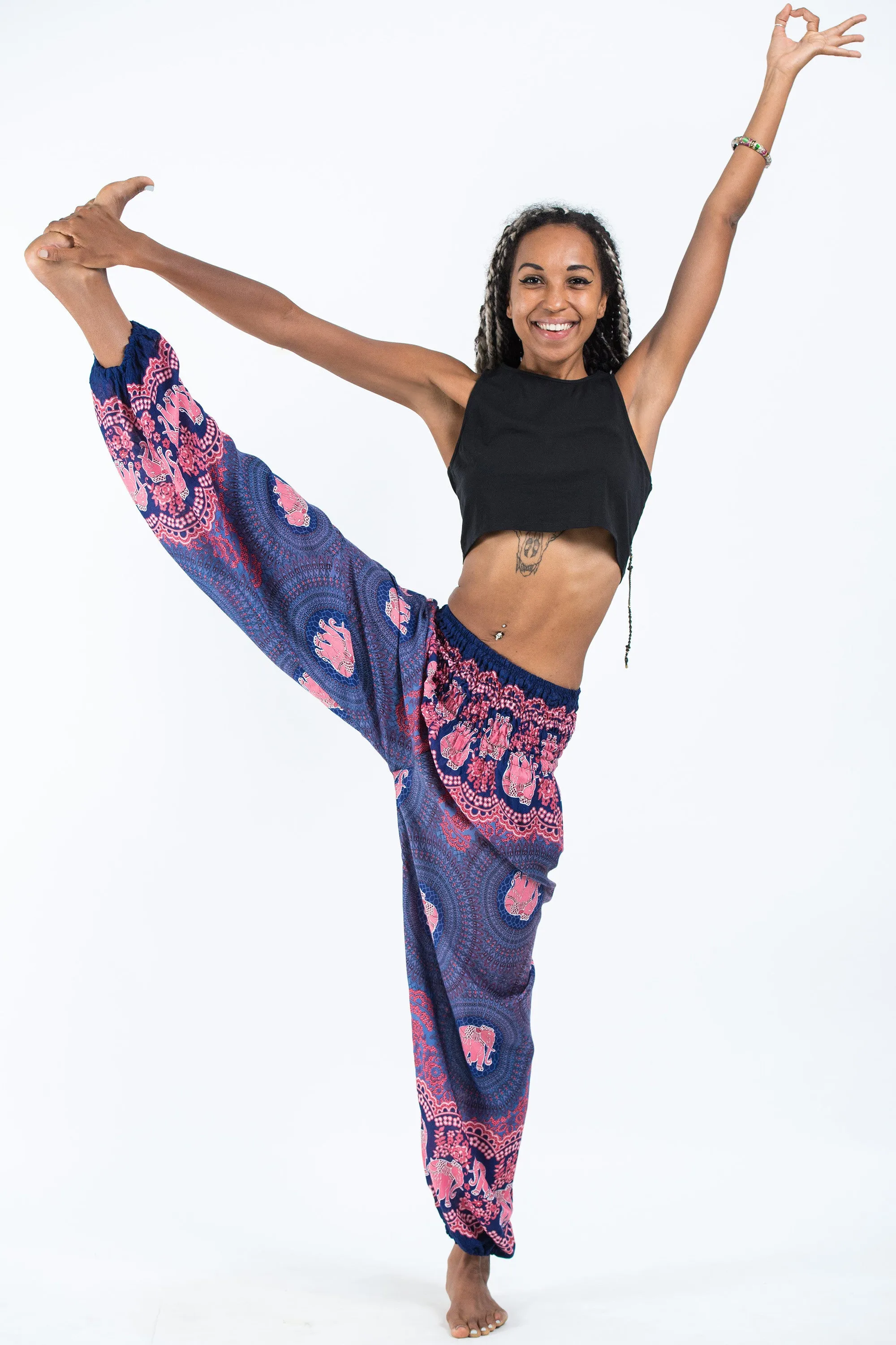 Mandala Elephant Women's Elephant Pants in Blue