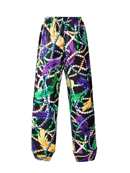 Mardi Gras Boho Style Printed Pants