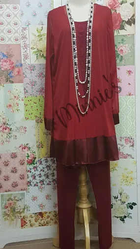 Maroon 4-Piece Pants Set GD025
