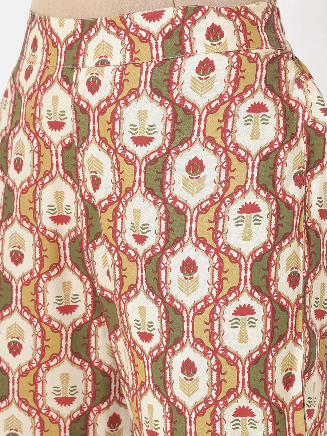 Masakali Olive Floral Printed Pants