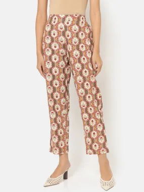 Masakali Olive Floral Printed Pants